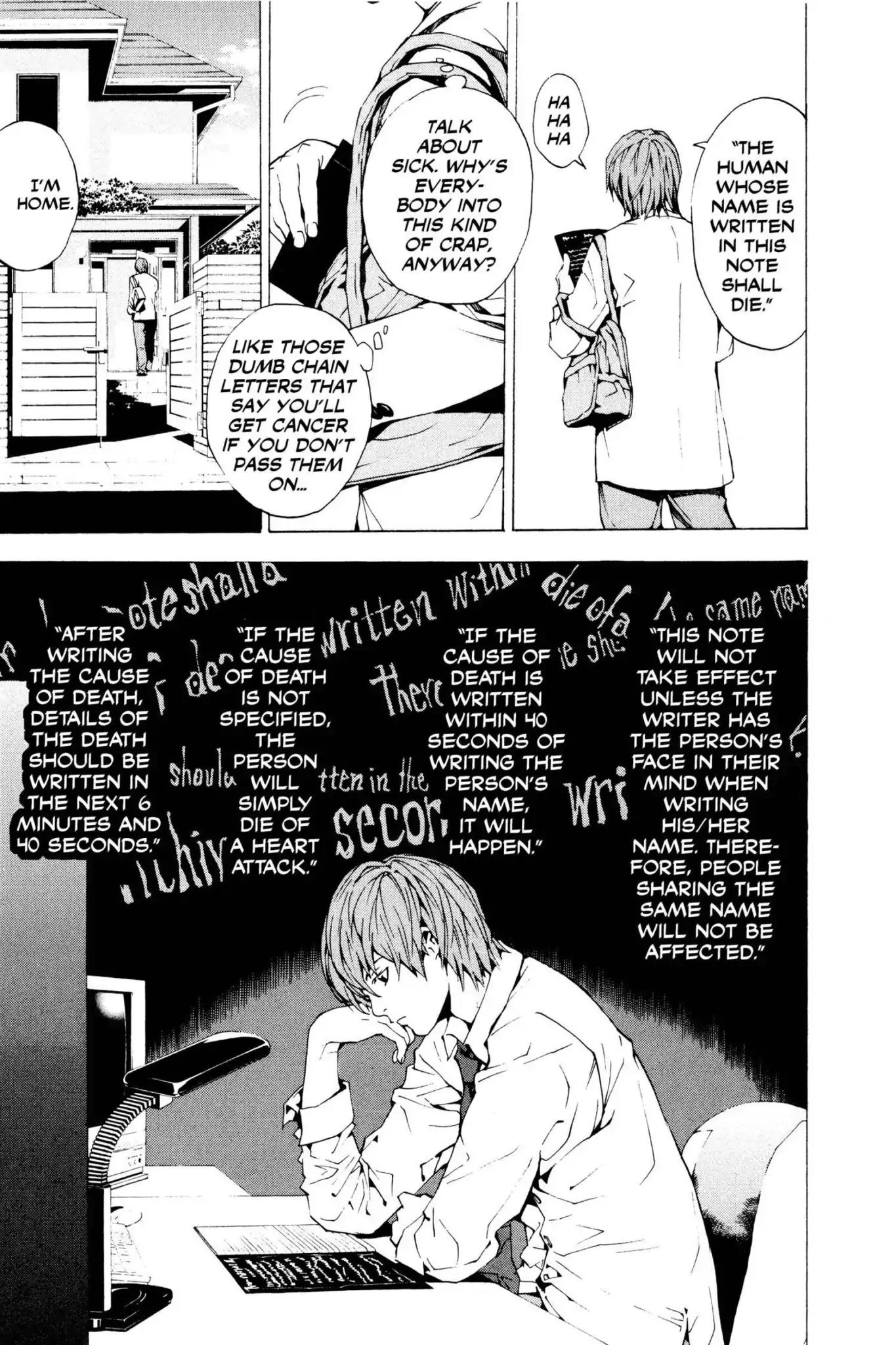 Death Note manga, chapter 1, page 14 of 53