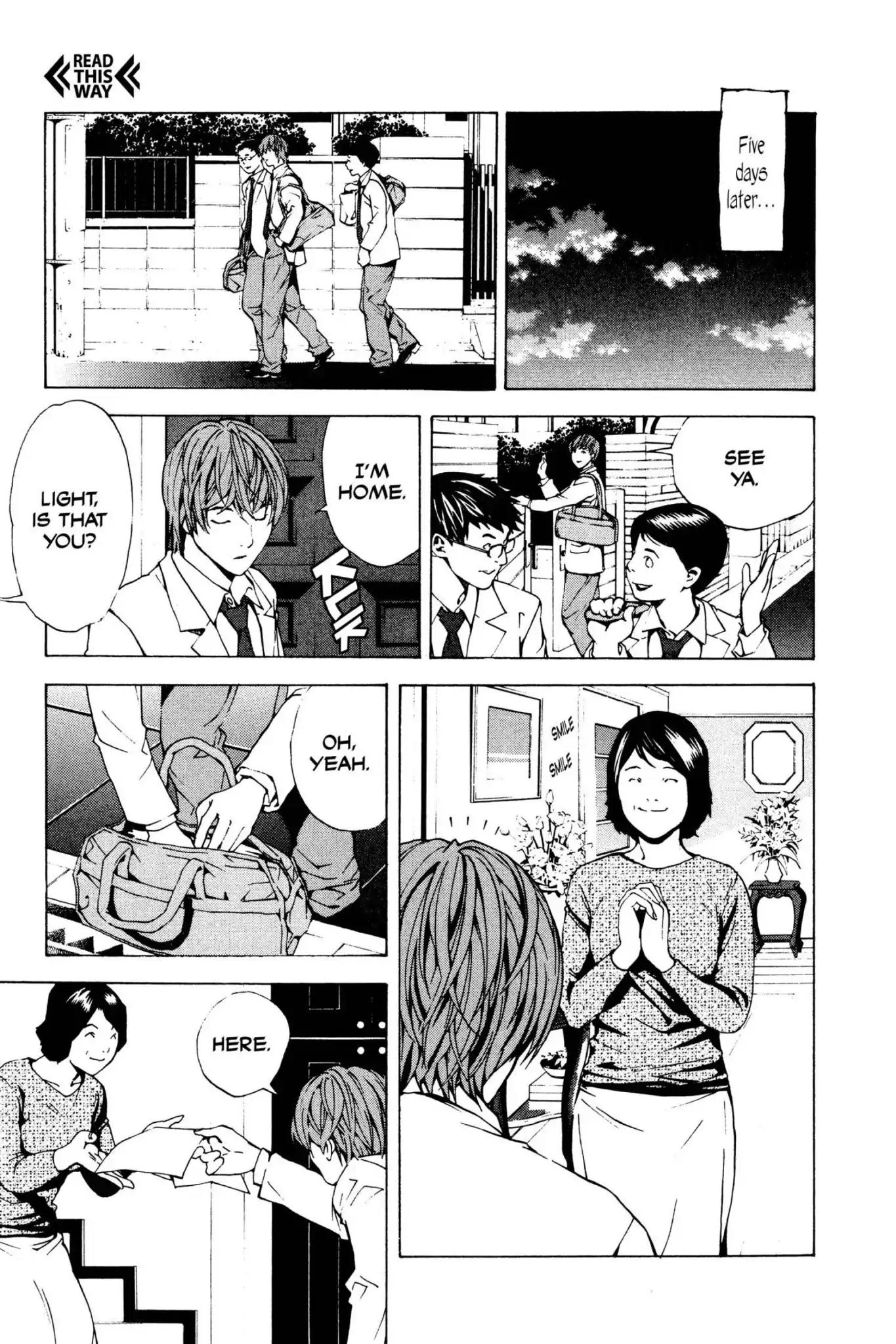 Death Note manga, chapter 1, page 16 of 53