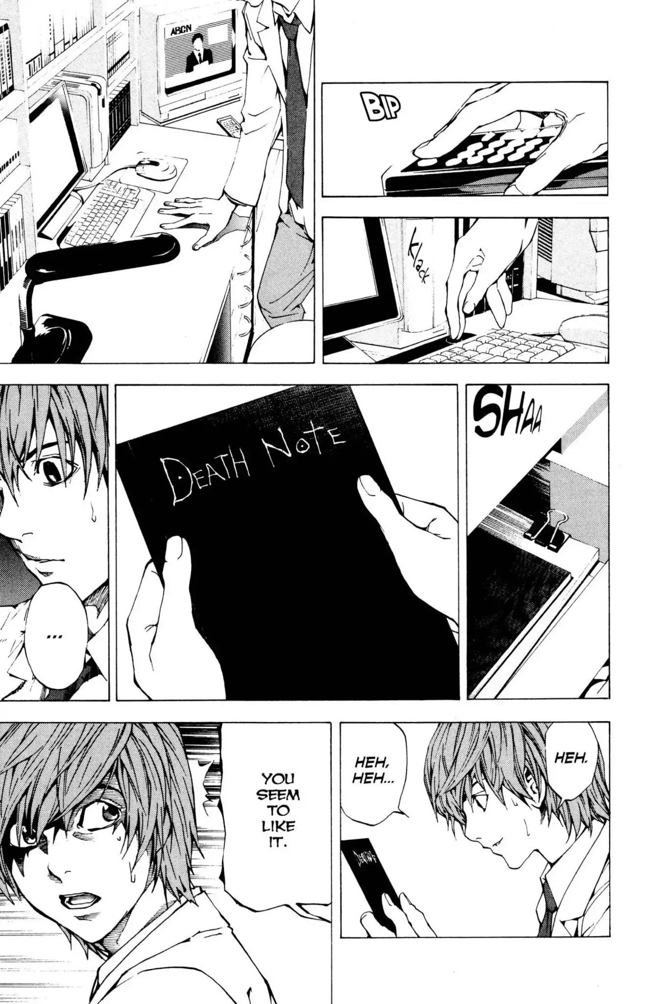 Death Note manga, chapter 1, page 18 of 53