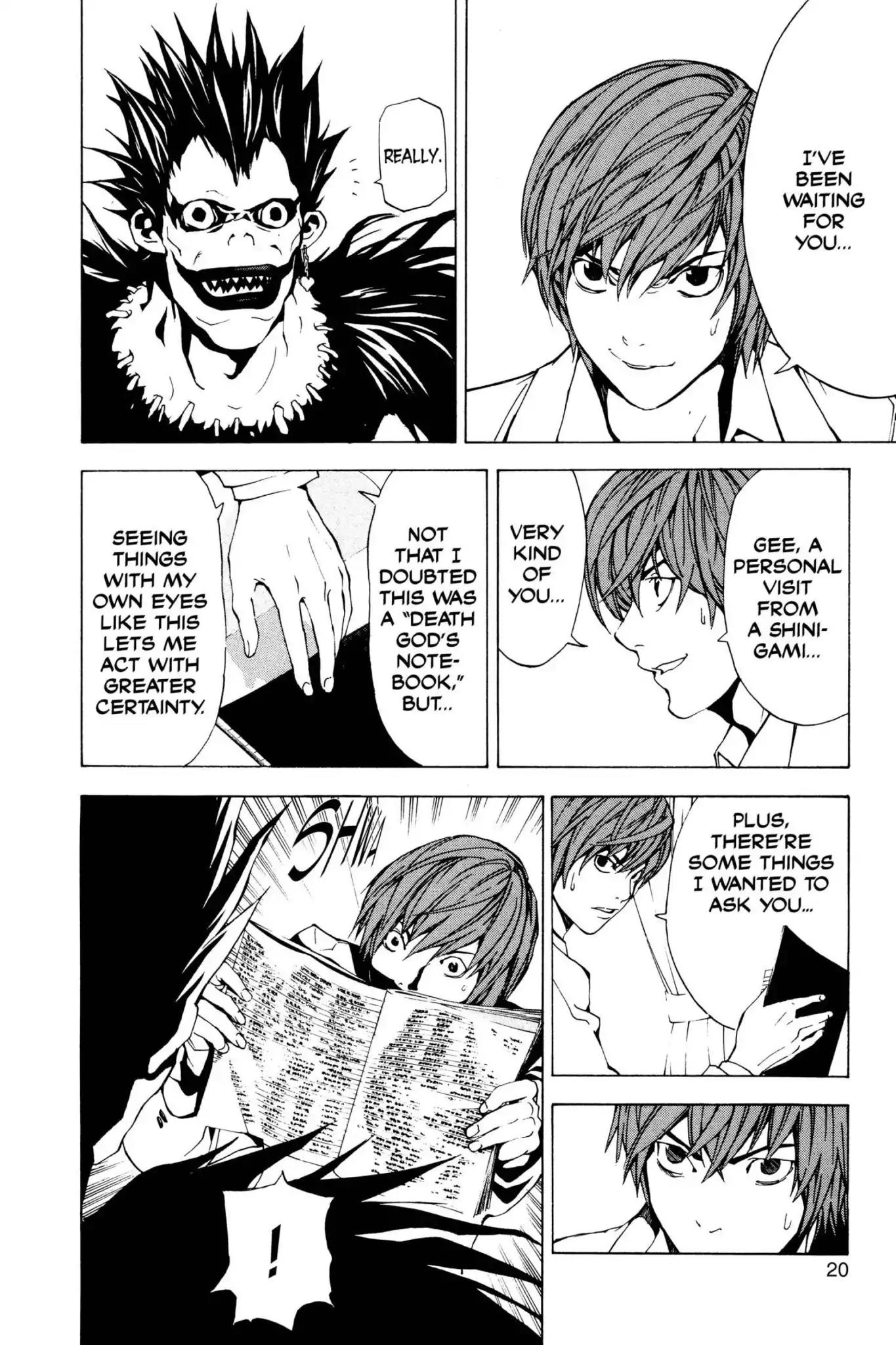 Death Note manga, chapter 1, page 21 of 53
