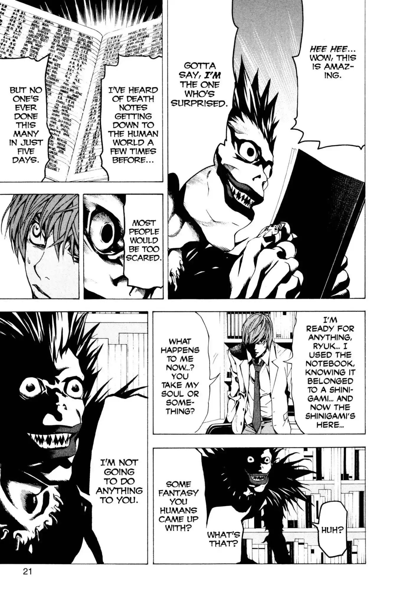 Death Note manga, chapter 1, page 22 of 53