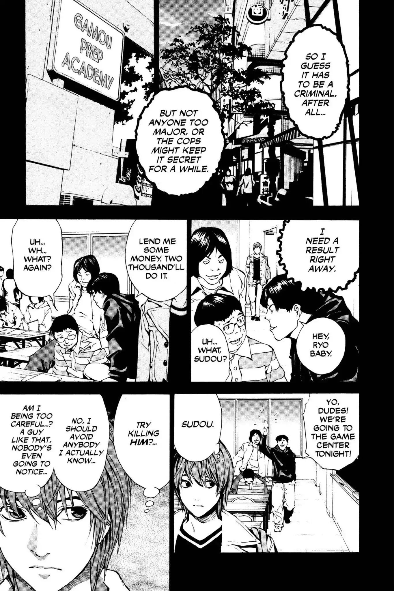 Death Note manga, chapter 1, page 36 of 53