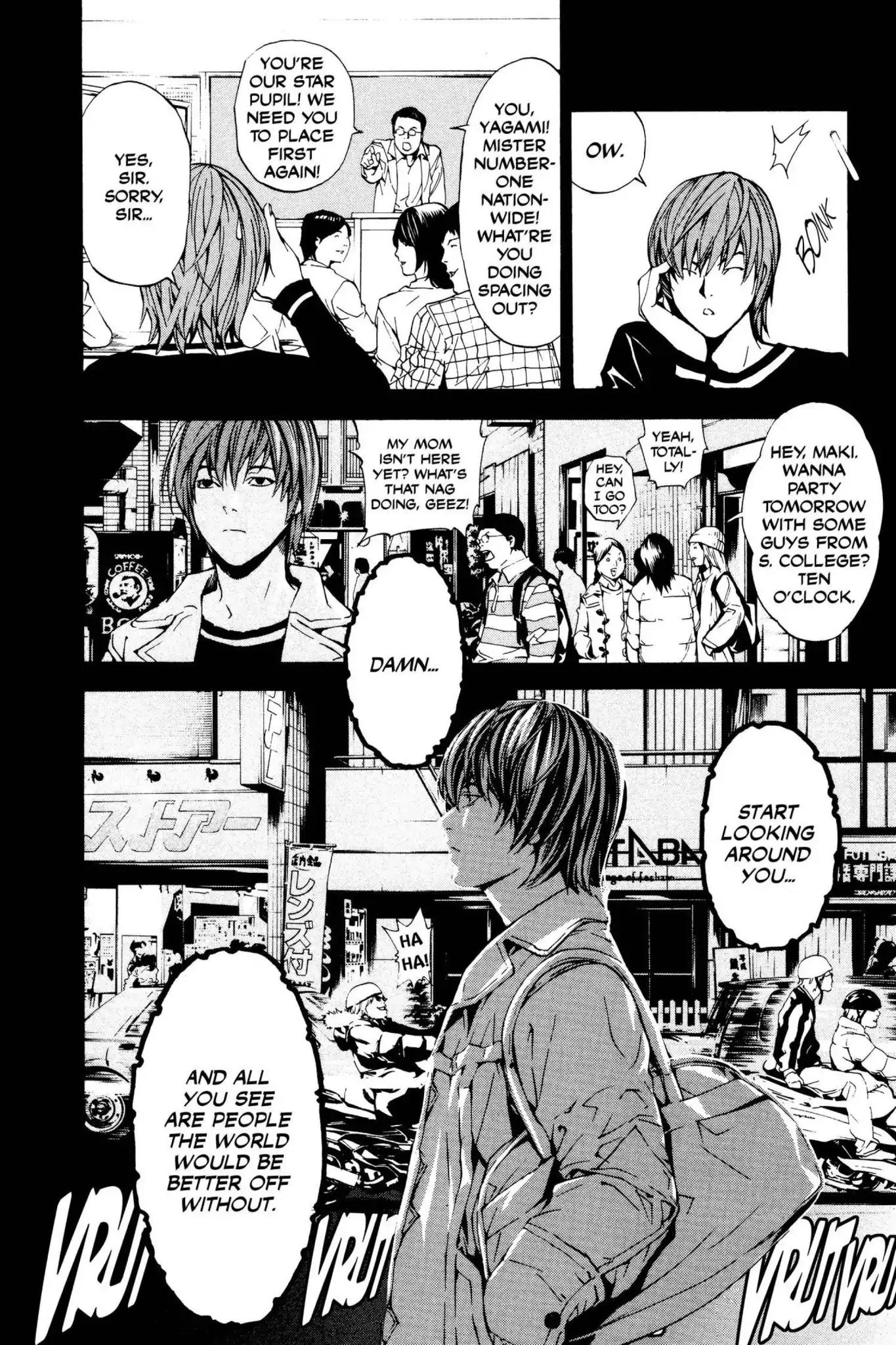 Death Note manga, chapter 1, page 37 of 53