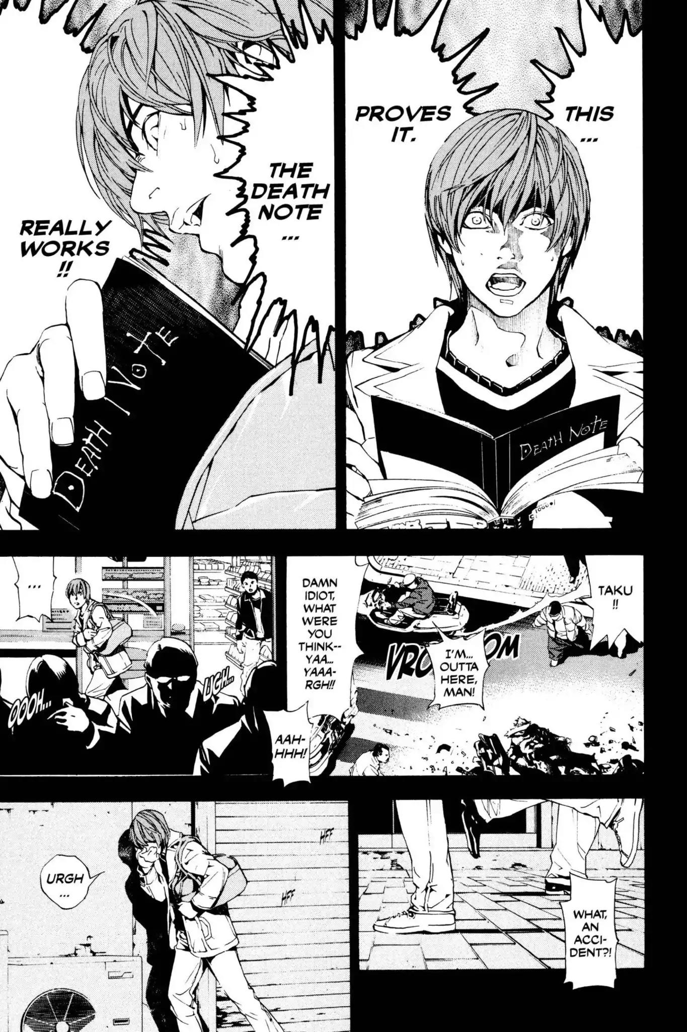 Death Note manga, chapter 1, page 42 of 53