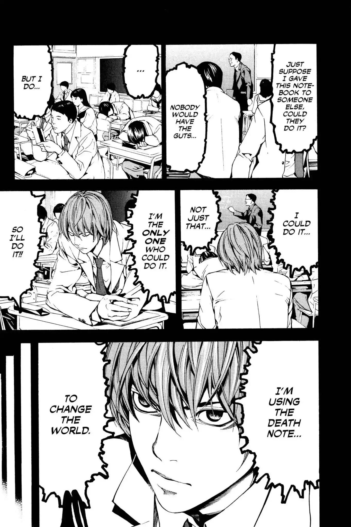 Death Note manga, chapter 1, page 46 of 53
