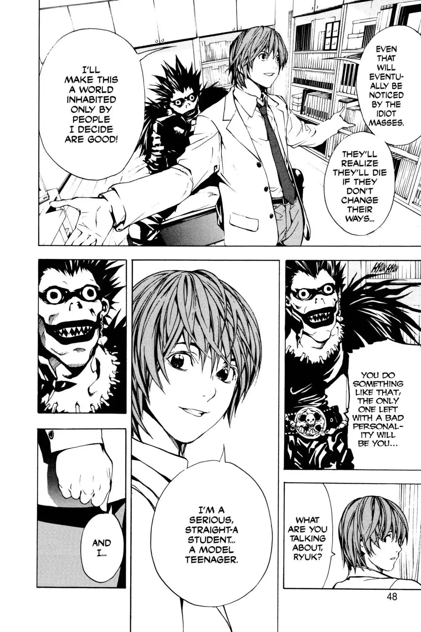 Death Note manga, chapter 1, page 49 of 53