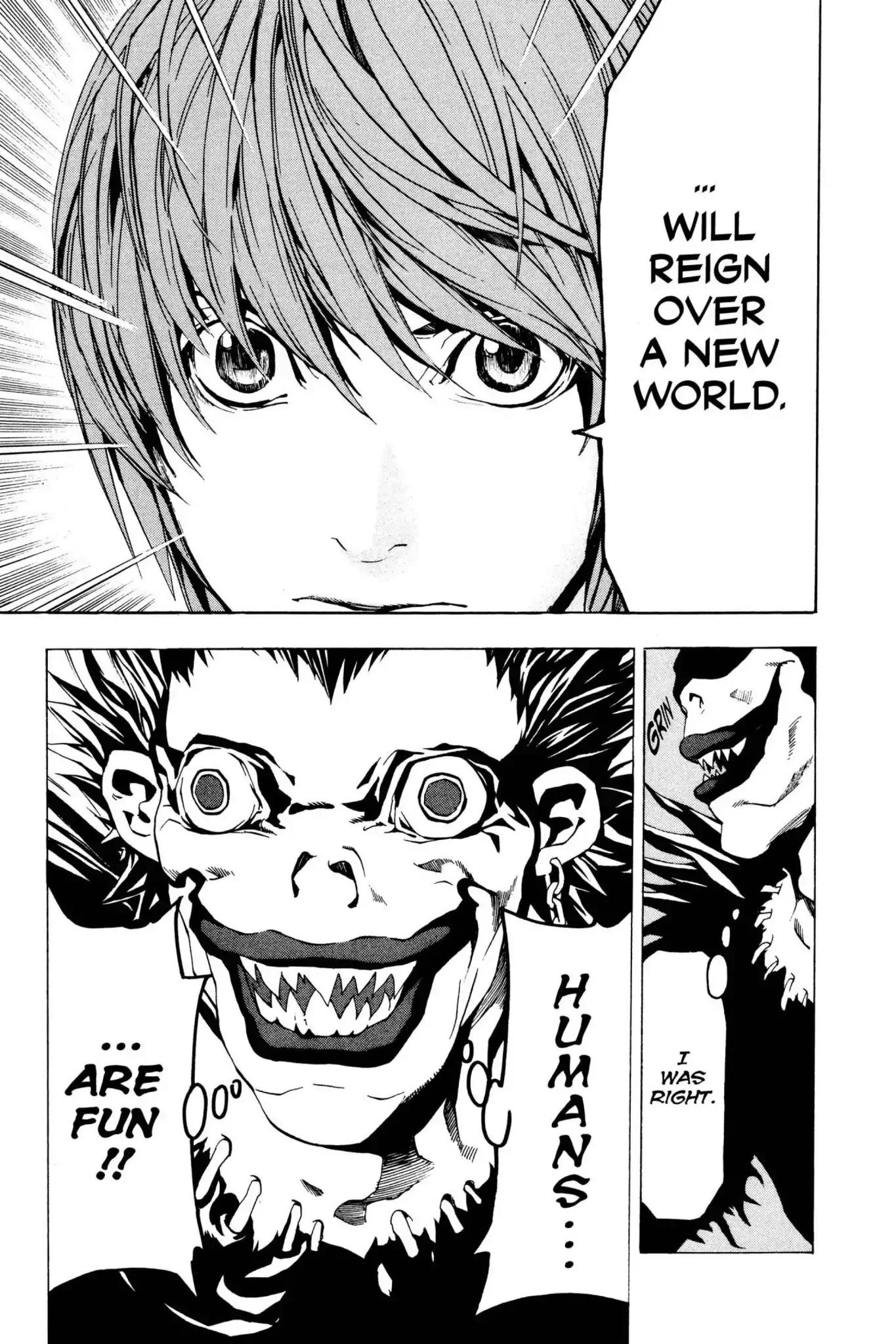 Death Note manga, chapter 1, page 50 of 53