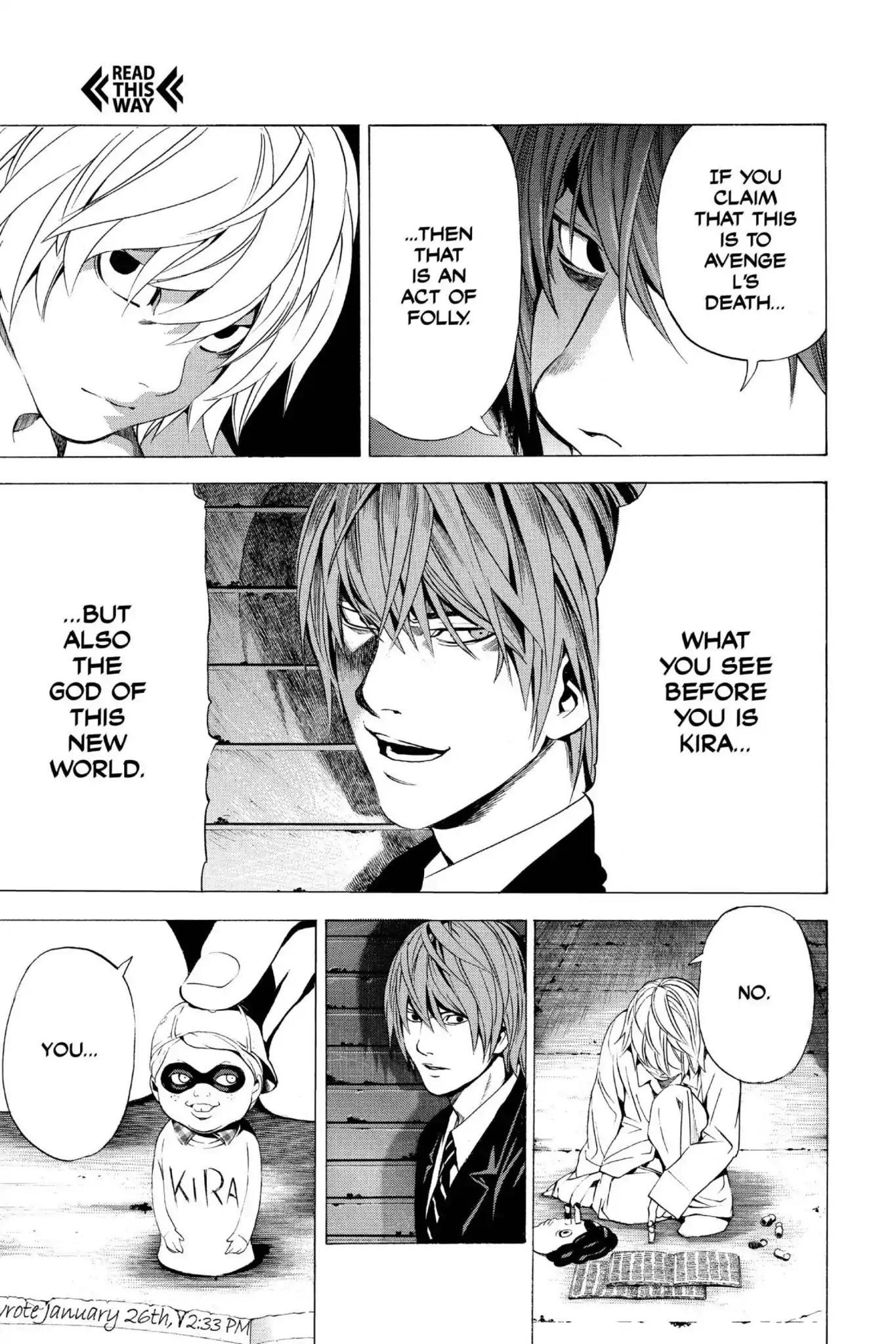 Death Note manga, chapter 105, page 13 of 20