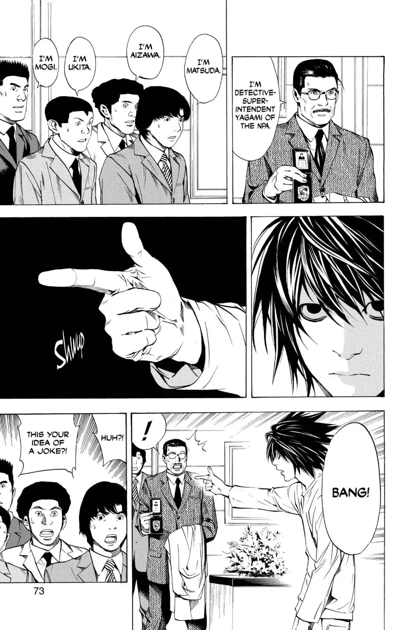 Death Note manga, chapter 11, page 3 of 22
