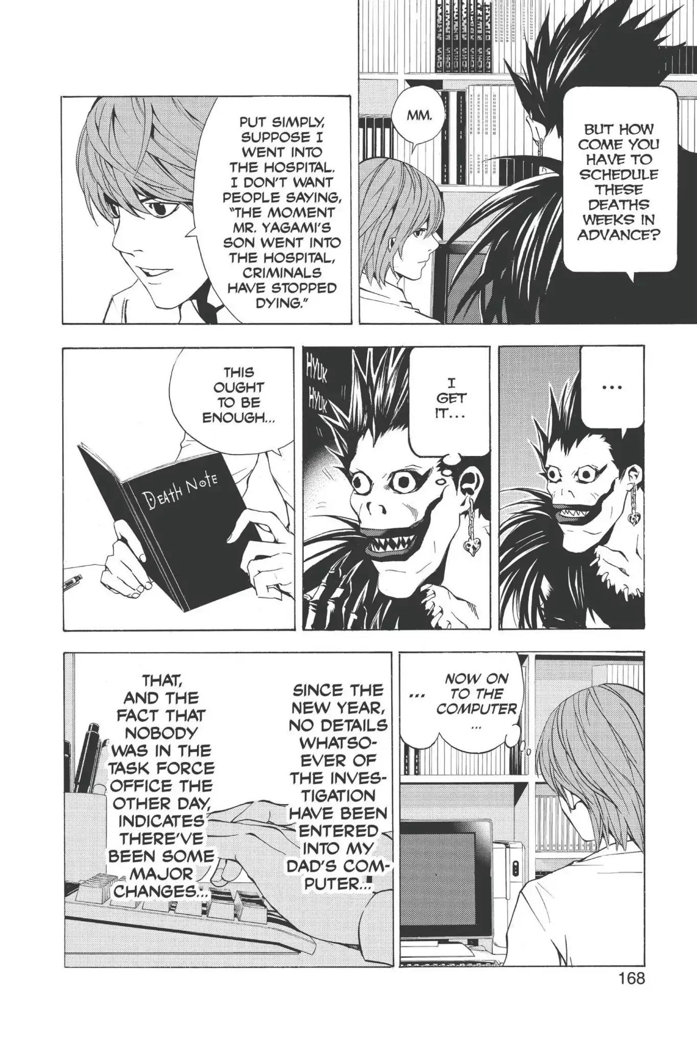 Death Note manga, chapter 15, page 12 of 22