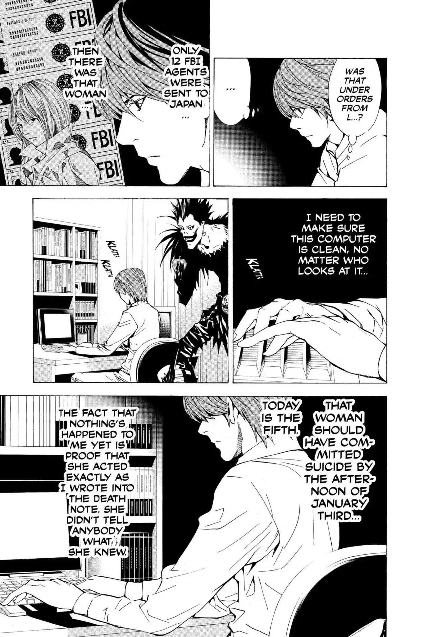 Death Note manga, chapter 15, page 13 of 22