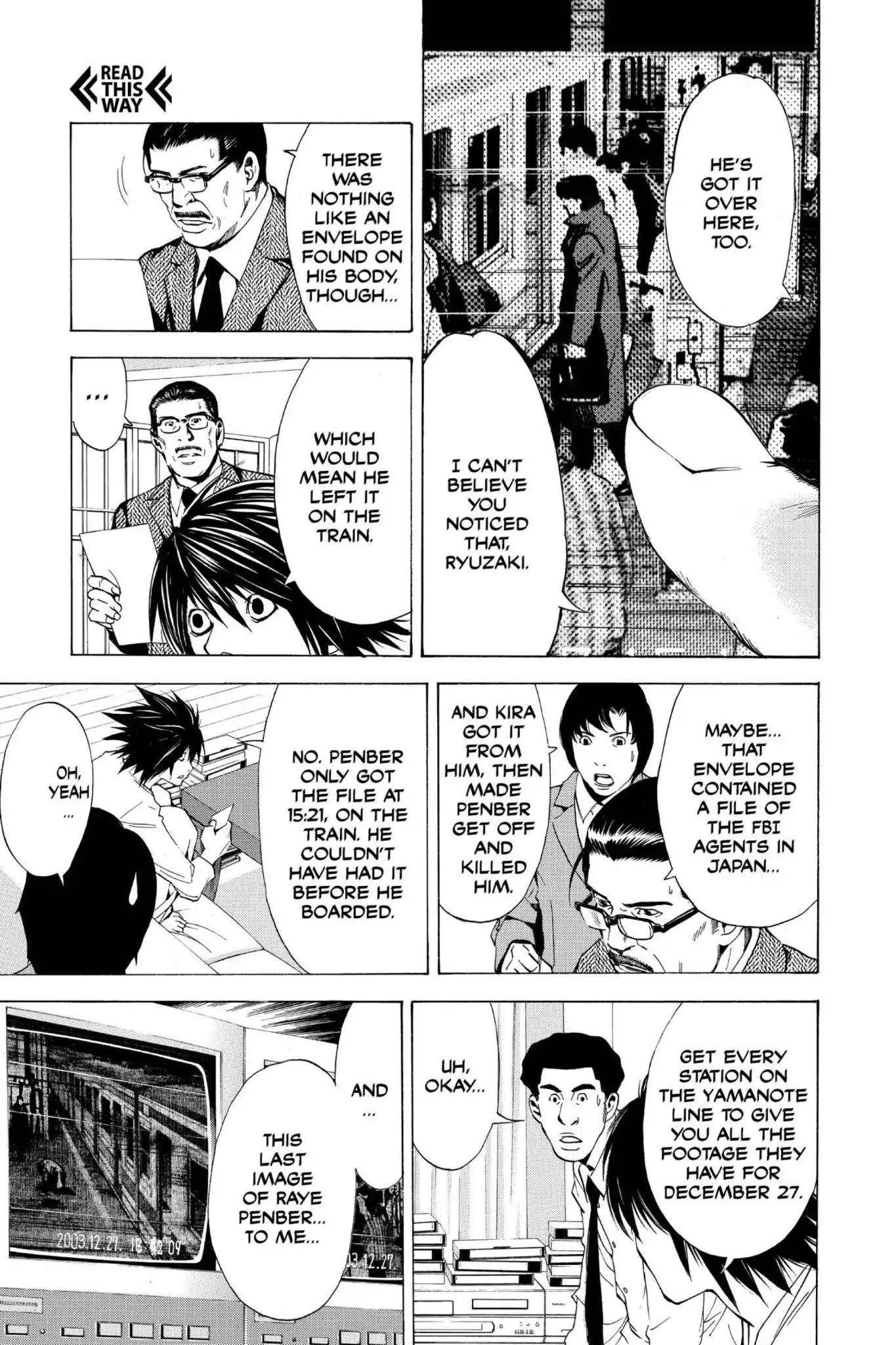 Death Note manga, chapter 15, page 9 of 22