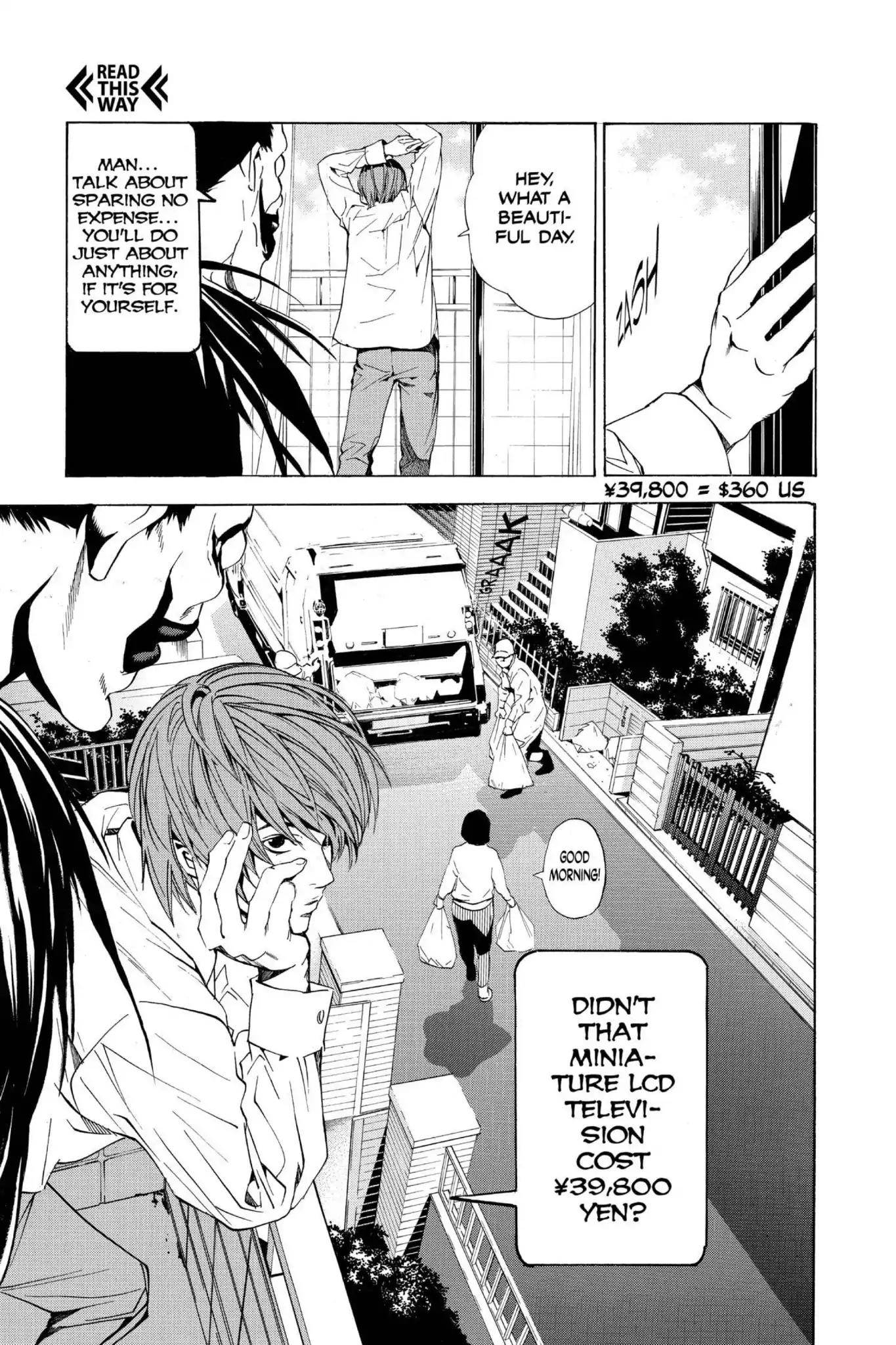 Death Note manga, chapter 17, page 26 of 27