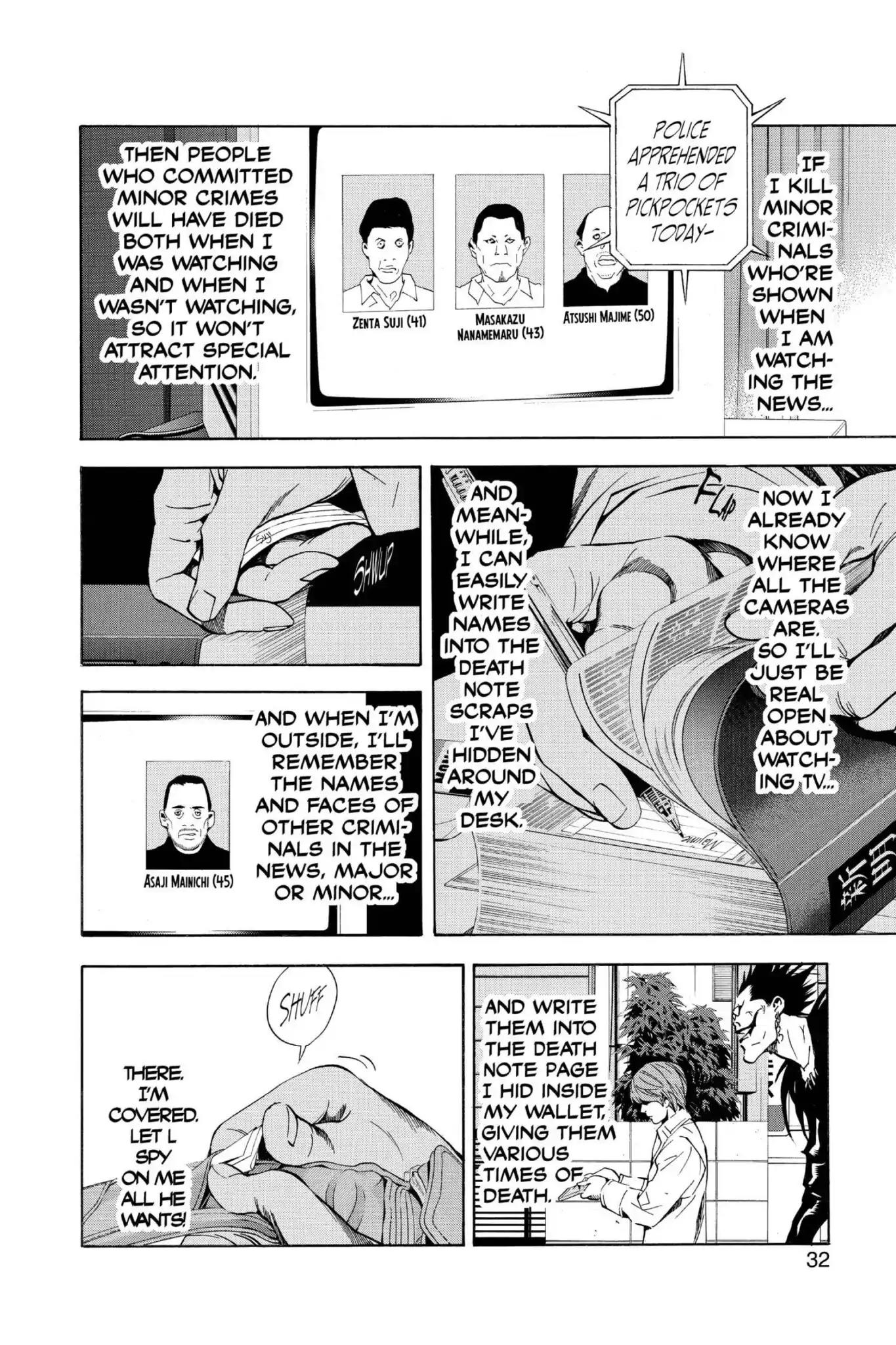 Death Note manga, chapter 18, page 6 of 20