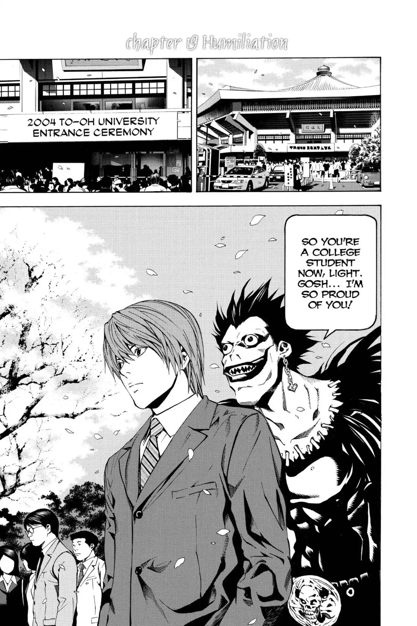Death Note Chapter 19 page 1 - Chapter 19: Humiliation
