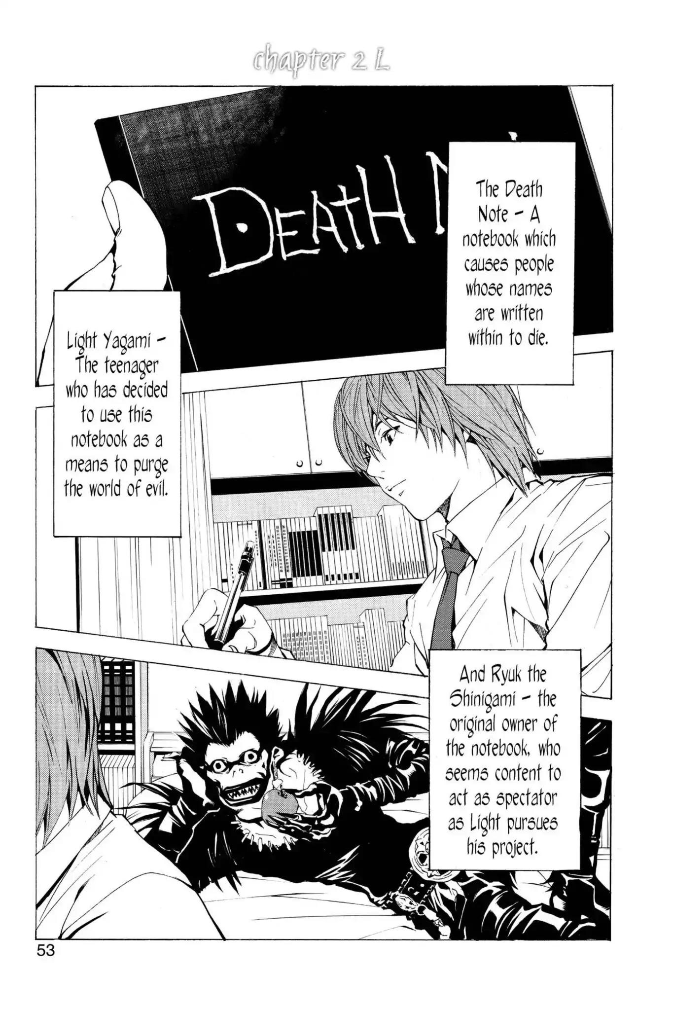 Death Note manga, chapter 2, page 1 of 30