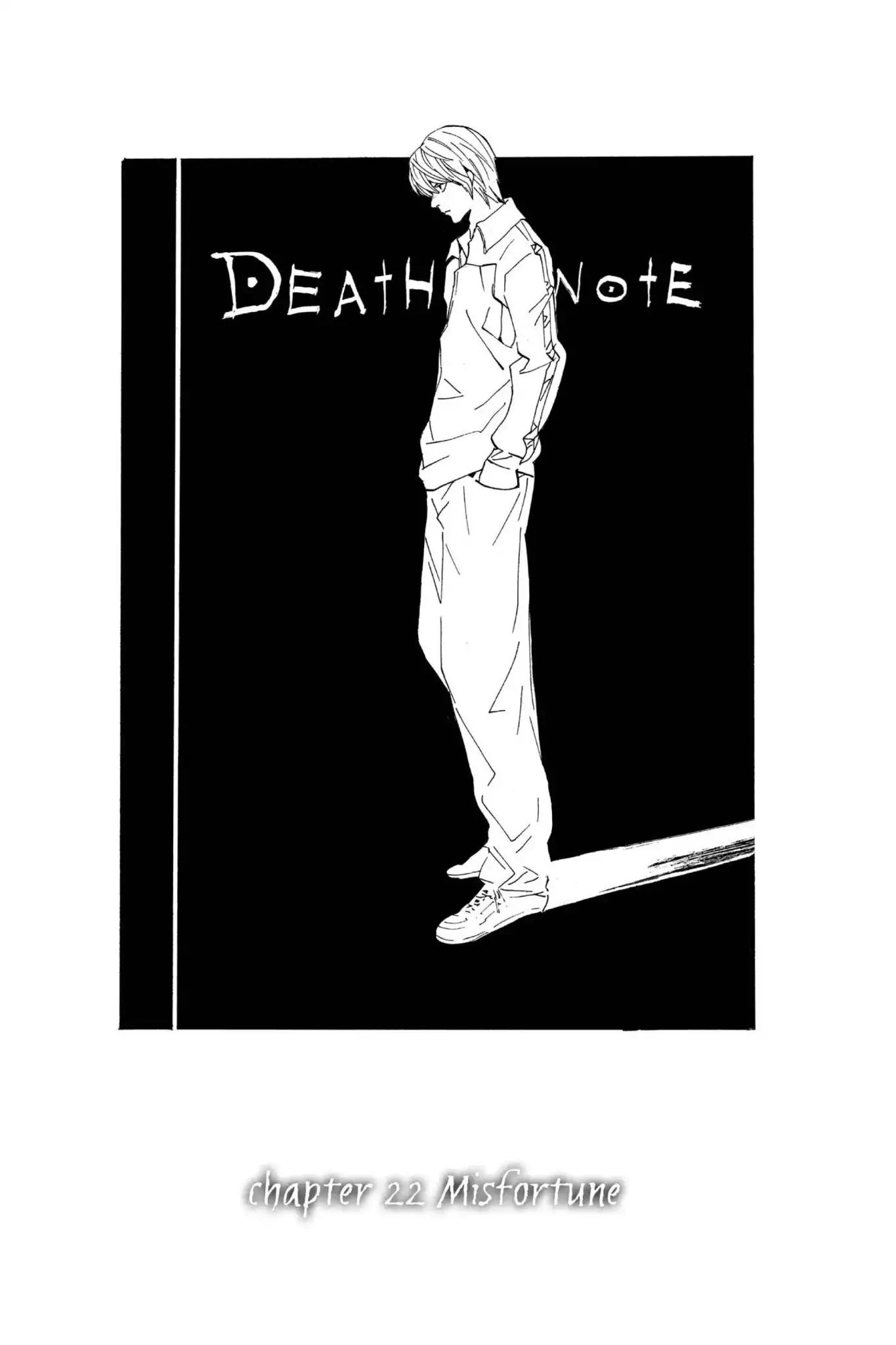 Death Note manga, chapter 22, page 1 of 22