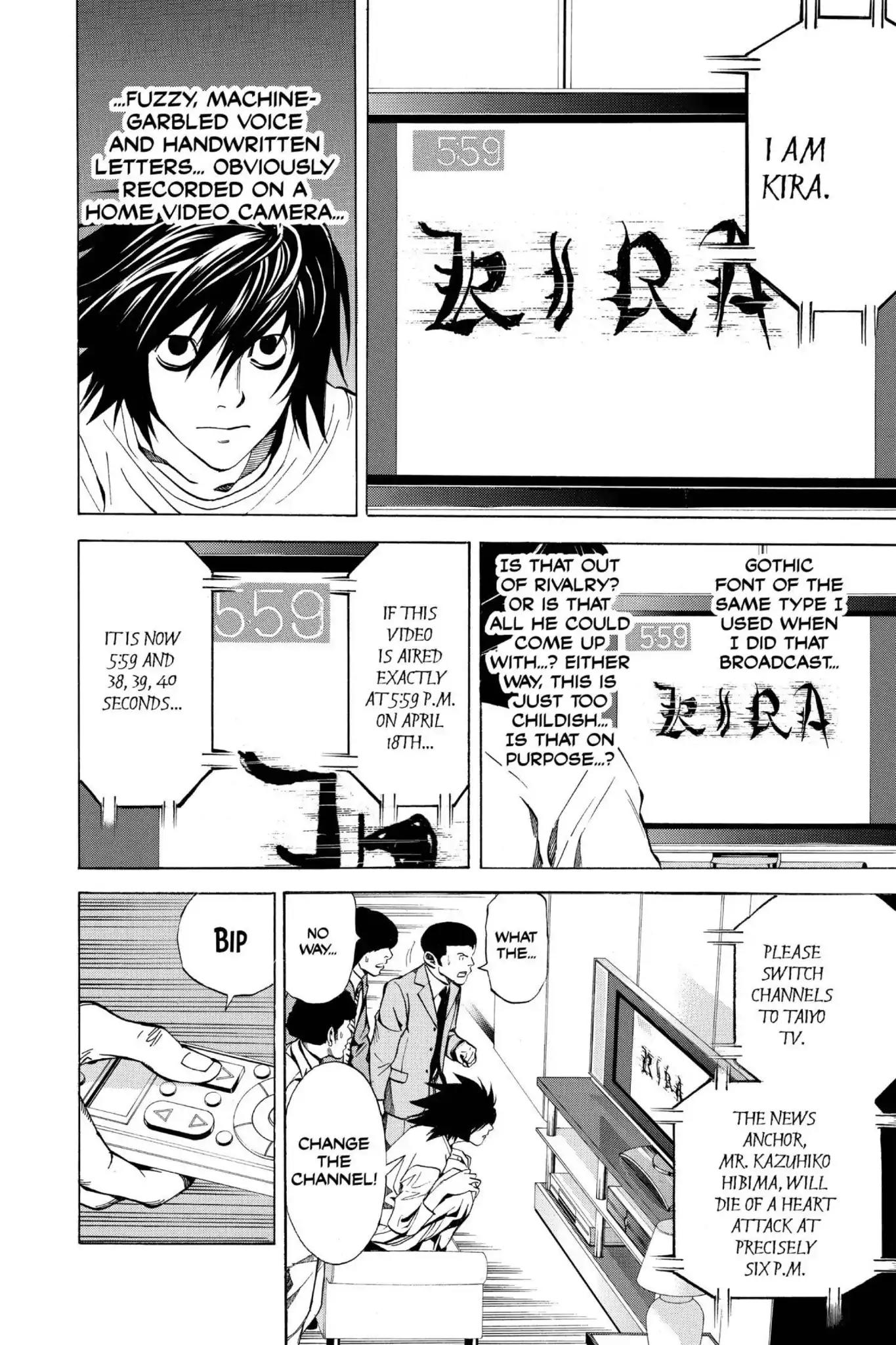 Death Note manga, chapter 23, page 6 of 20