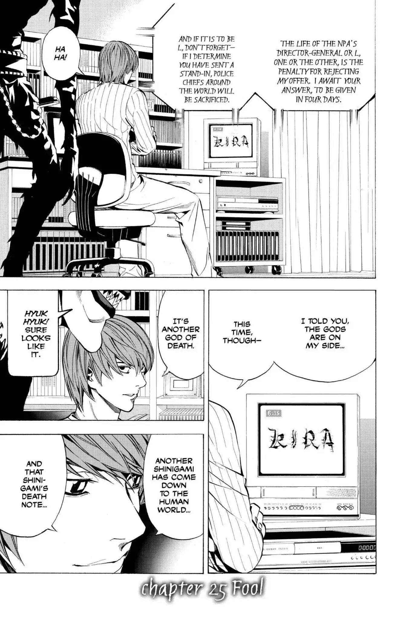 Death Note manga, chapter 25, page 1 of 22