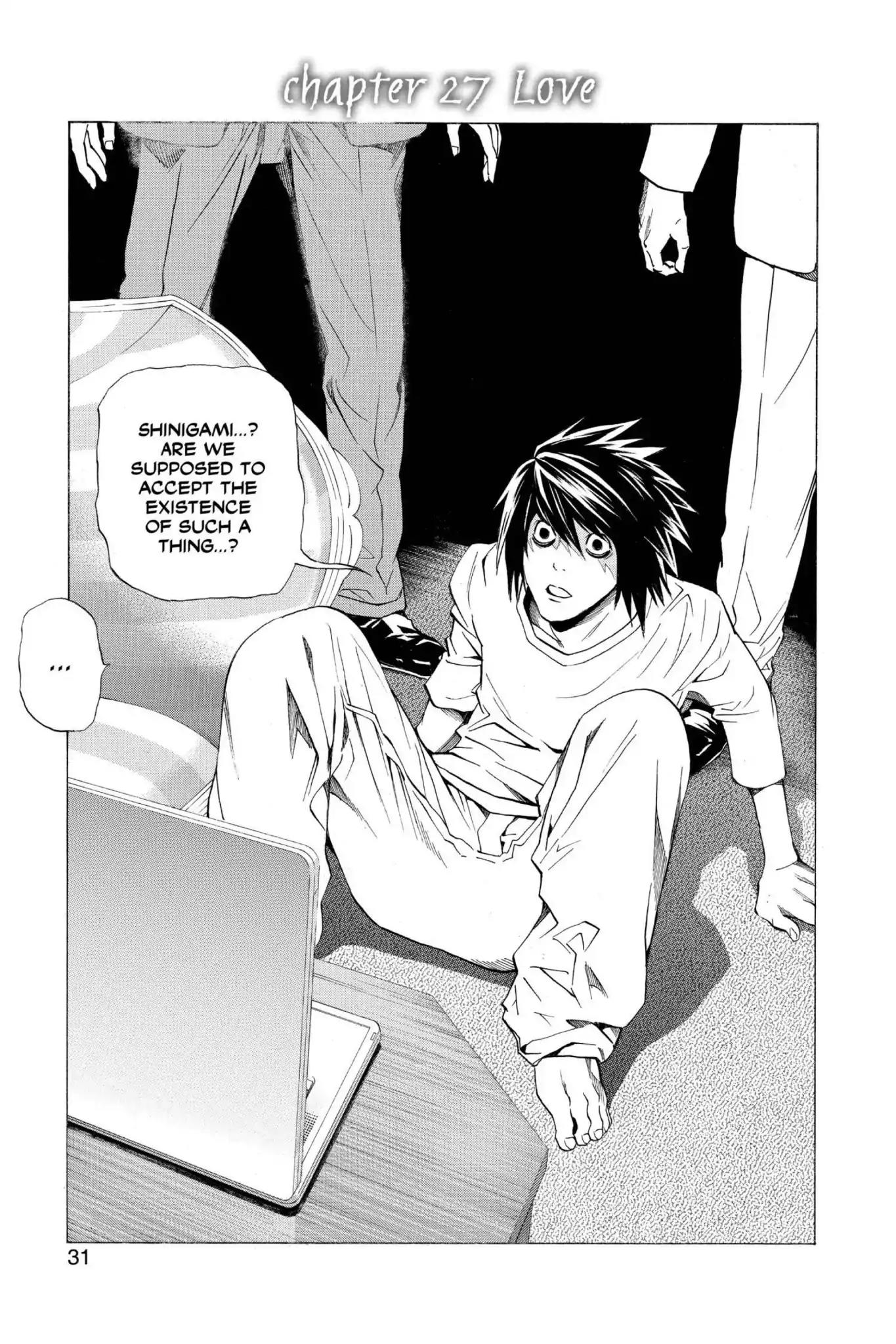 Death Note manga, chapter 27, page 1 of 20