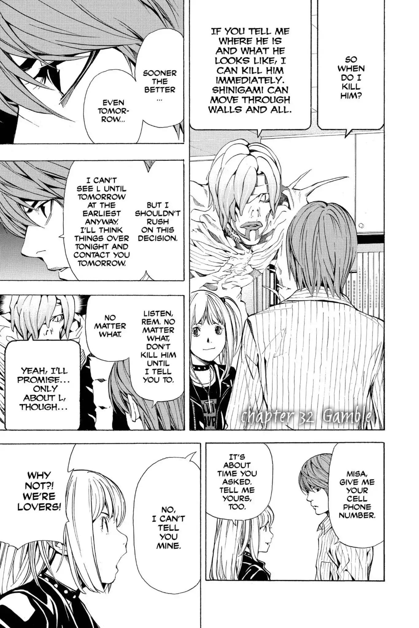 Death Note manga, chapter 32, page 1 of 20