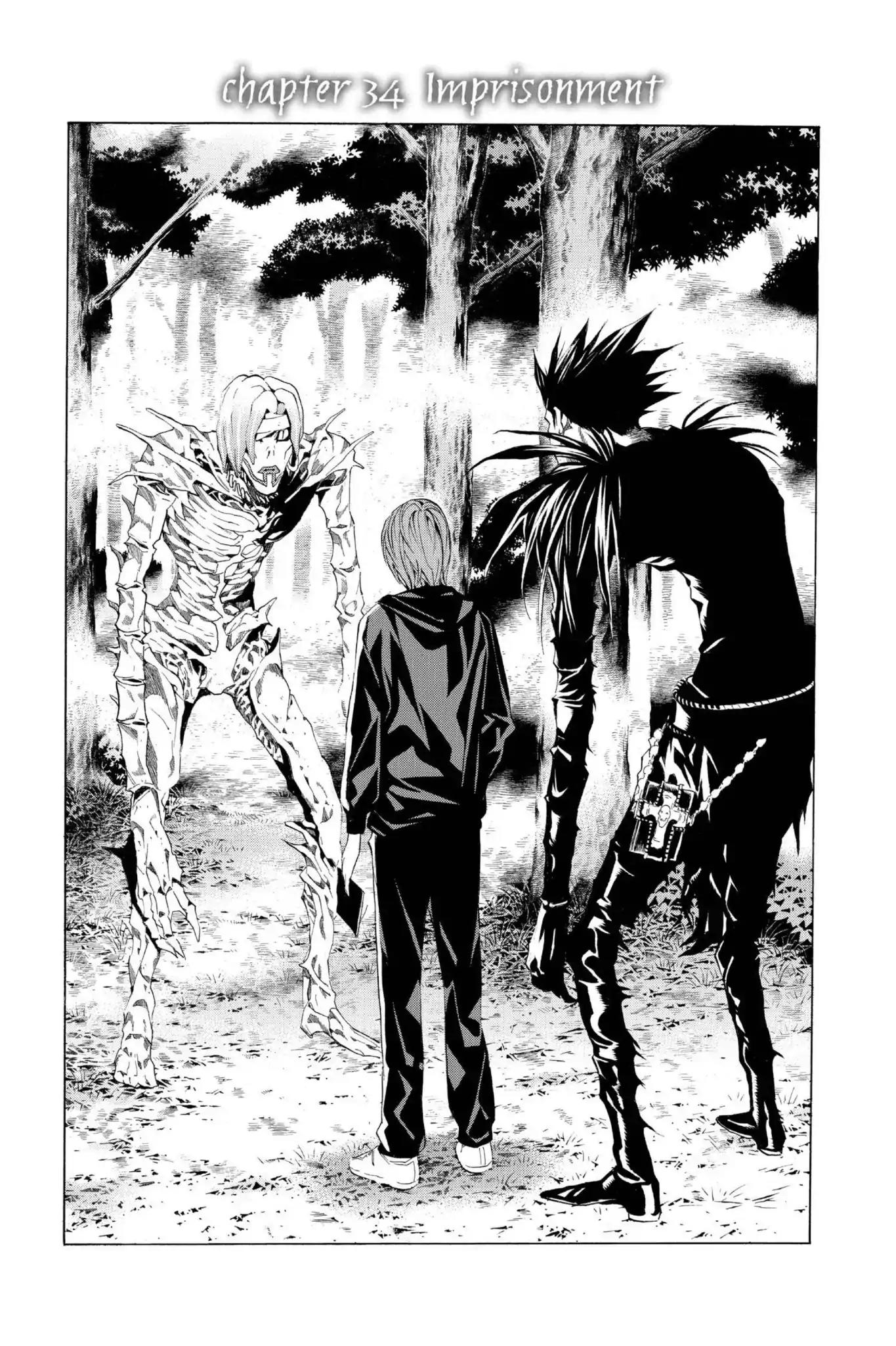 Death Note Chapter 34 page 1 - Chapter 34: Imprisonment
