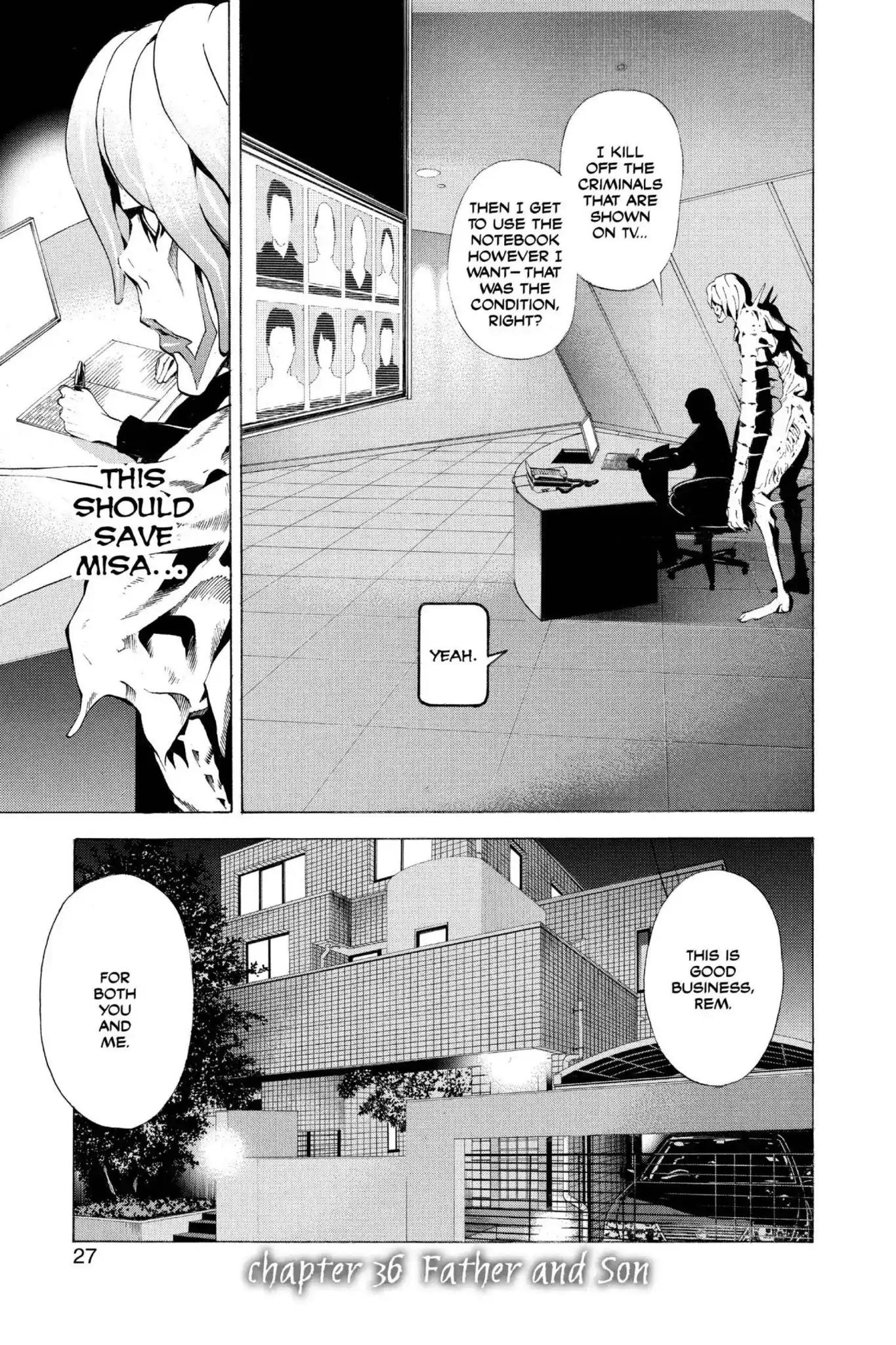 Death Note Chapter 36 page 1 - Chapter 36: Father and Son