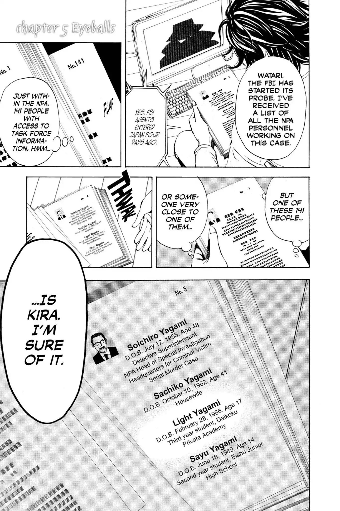 Death Note Chapter 5 page 1 - Chapter 5: Eyeballs