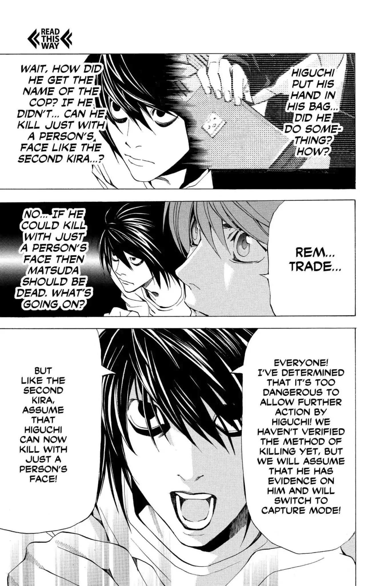 Death Note manga, chapter 51, page 21 of 22