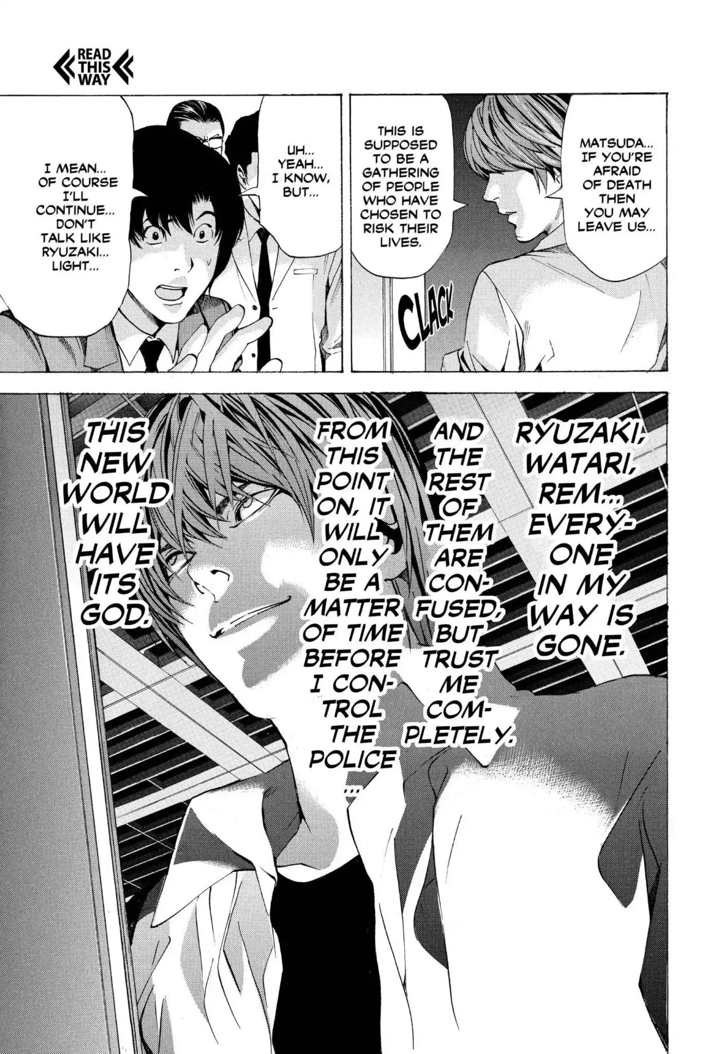 Death Note manga, chapter 58, page 19 of 20