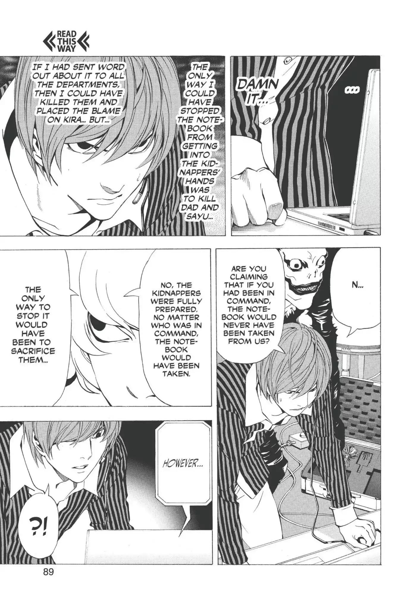 Death Note manga, chapter 65, page 13 of 20