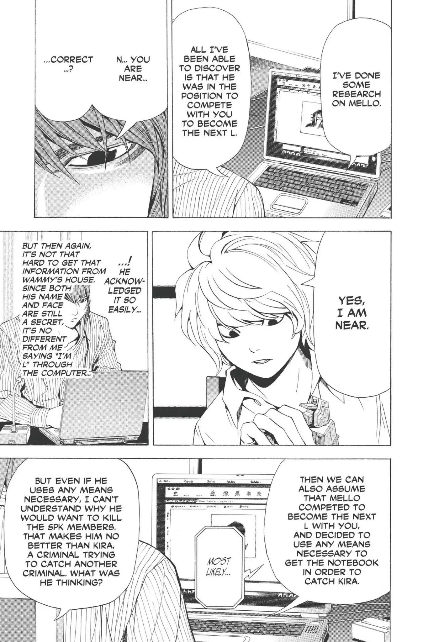 Death Note manga, chapter 67, page 13 of 20