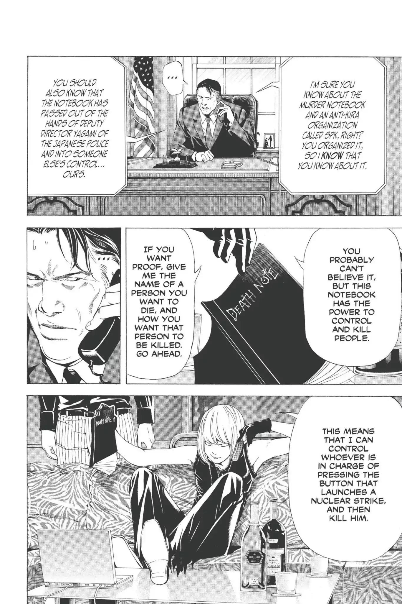 Death Note manga, chapter 67, page 18 of 20