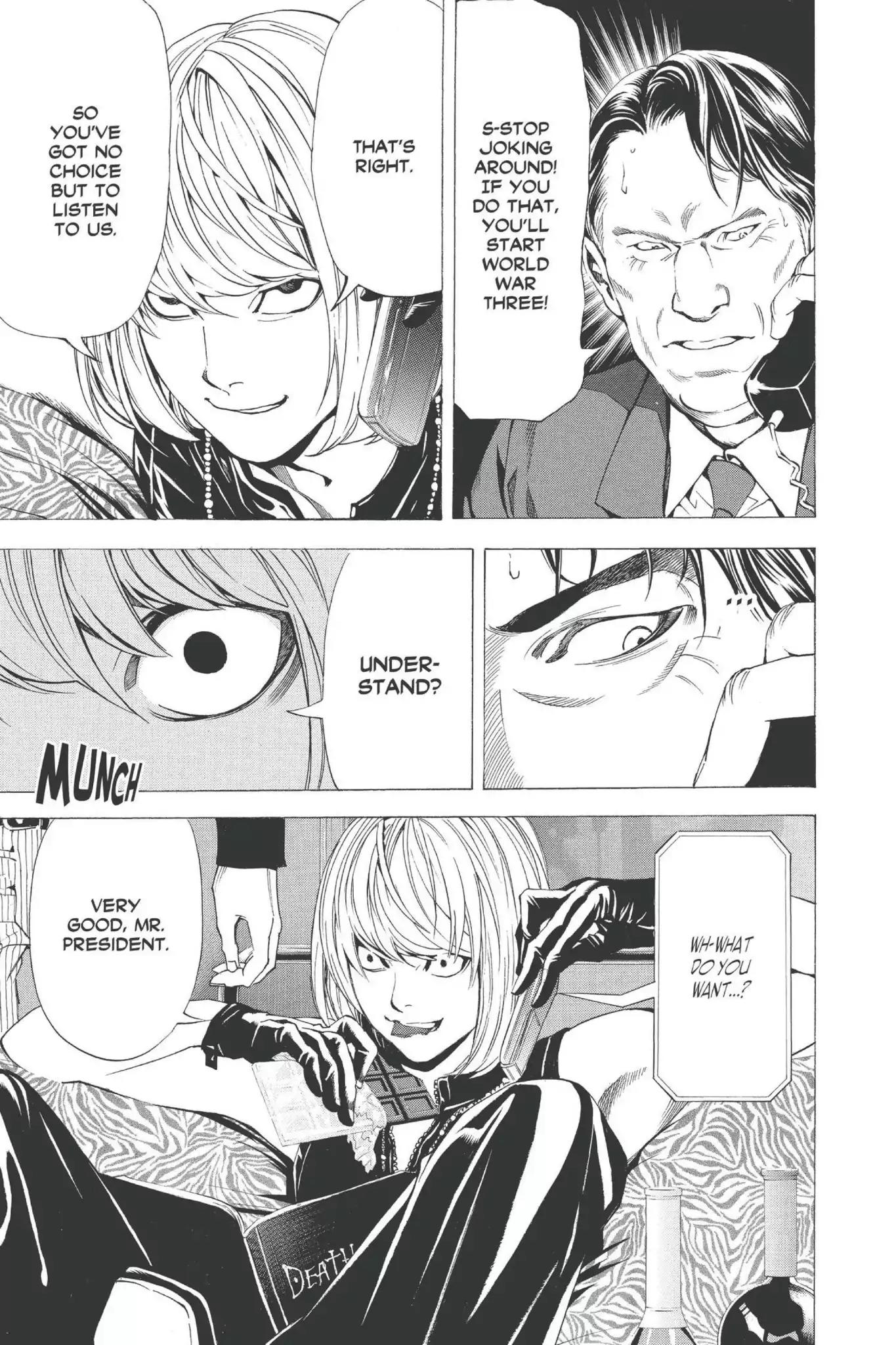 Death Note manga, chapter 67, page 19 of 20