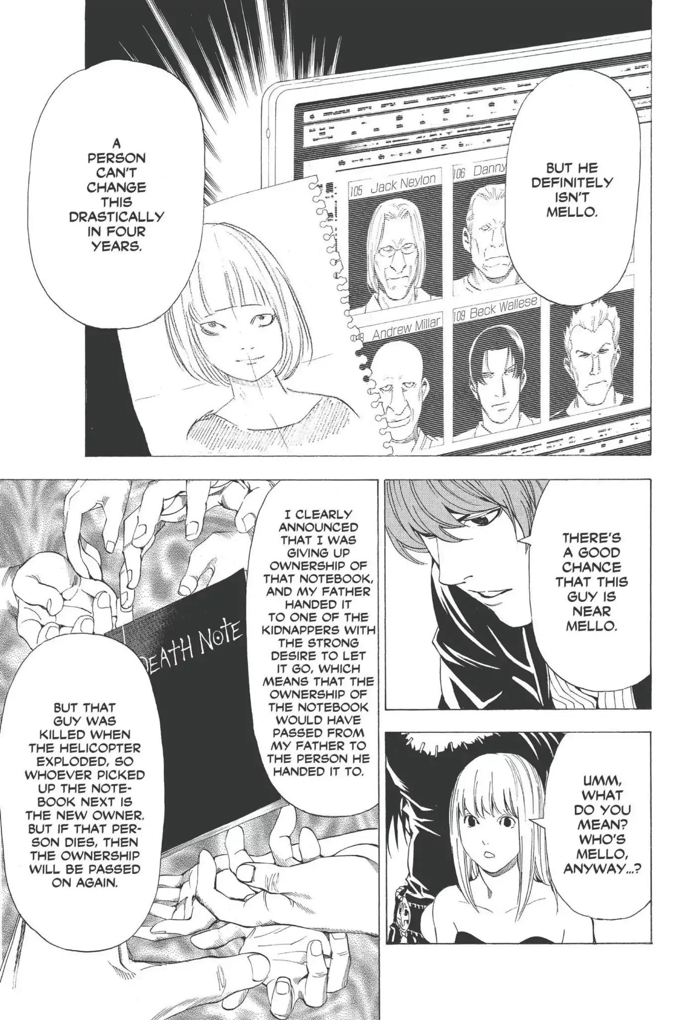 Death Note manga, chapter 68, page 17 of 20