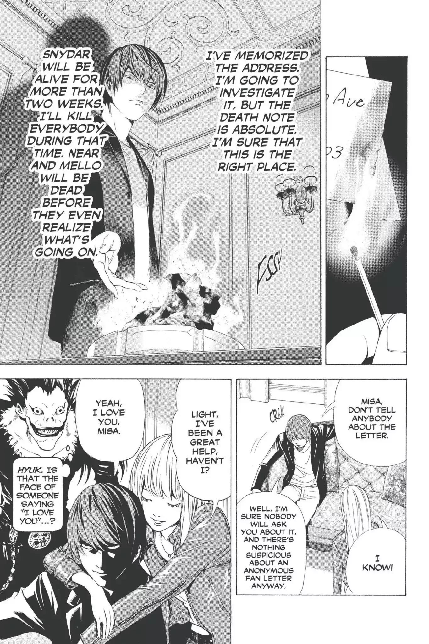 Death Note manga, chapter 69, page 15 of 22