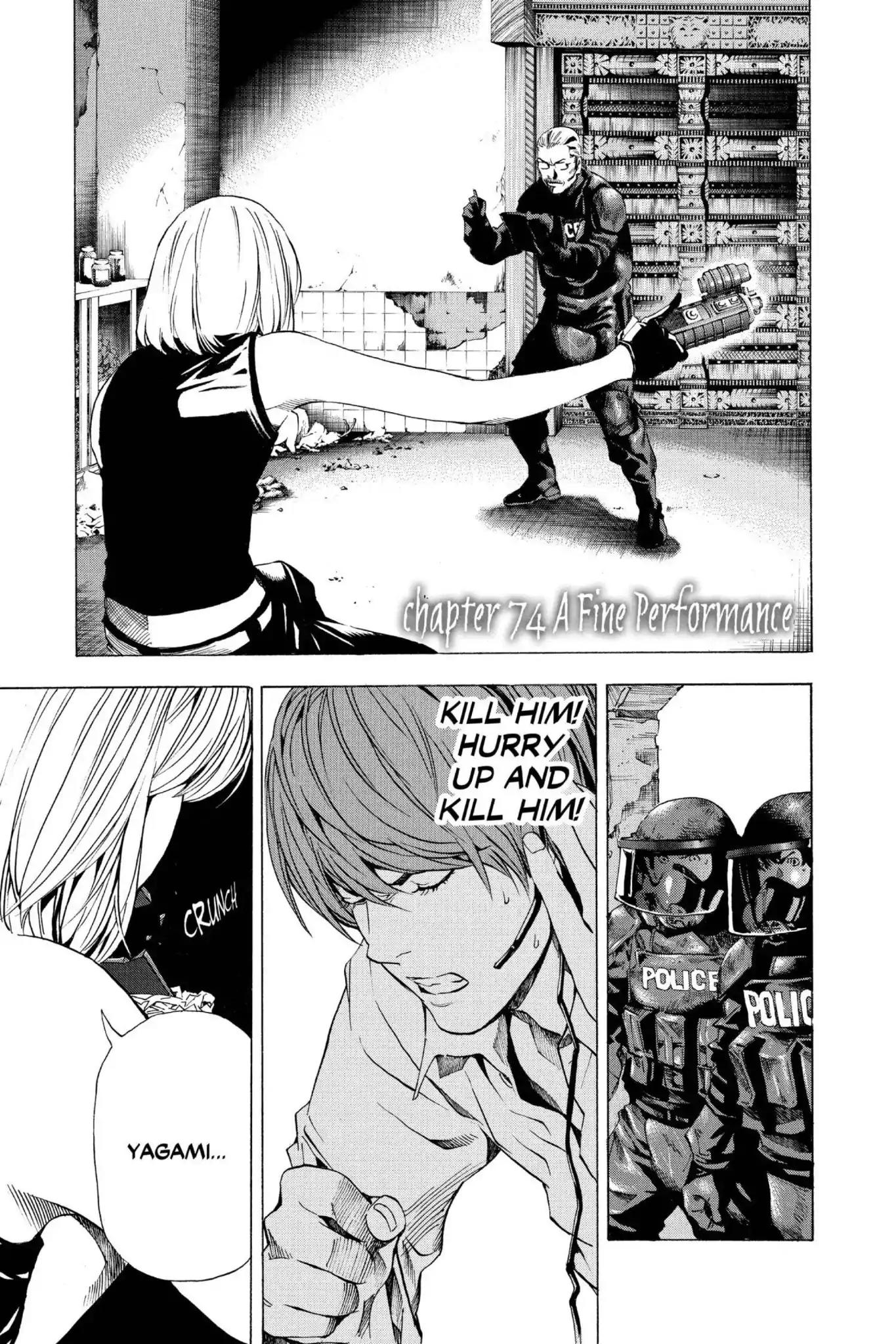 Death Note Chapter 74 page 1 - Chapter 74: A Fine Performance