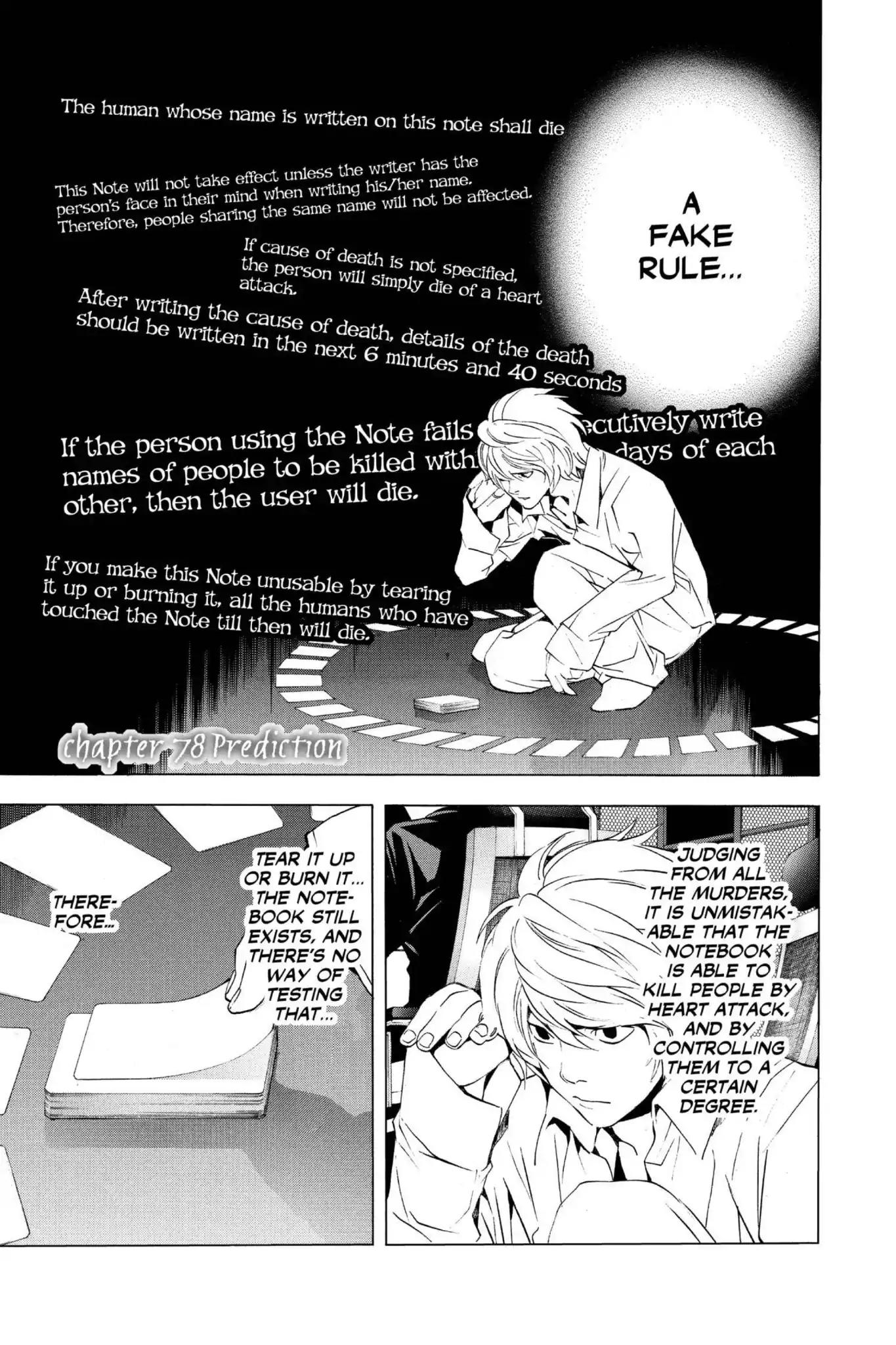 Death Note Chapter 78 page 1 - Chapter 78: Prediction