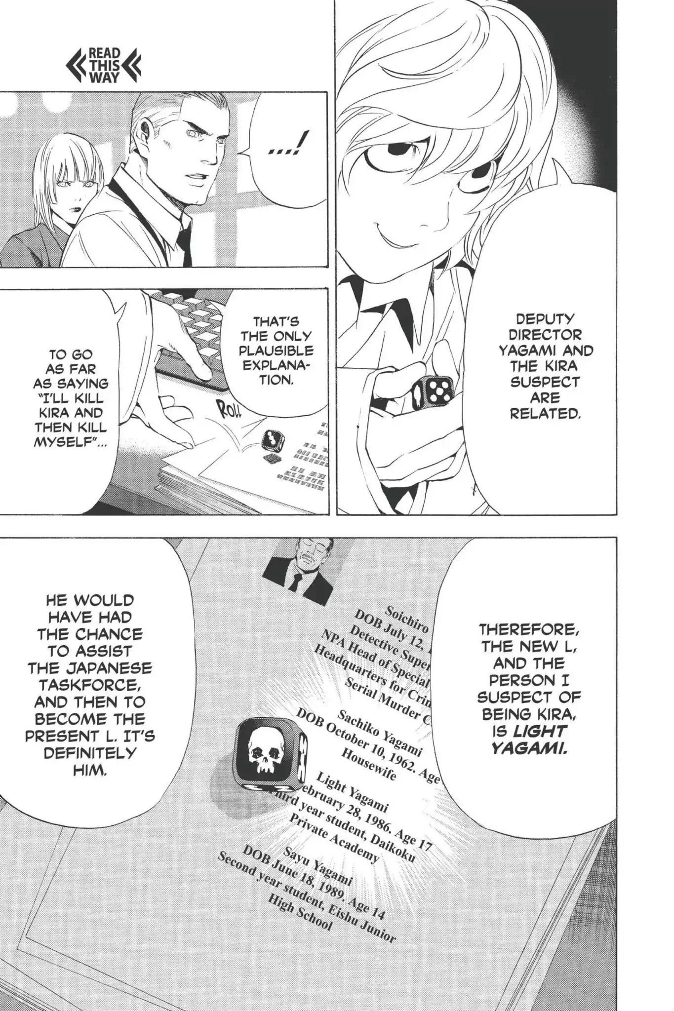 Death Note manga, chapter 82, page 19 of 20