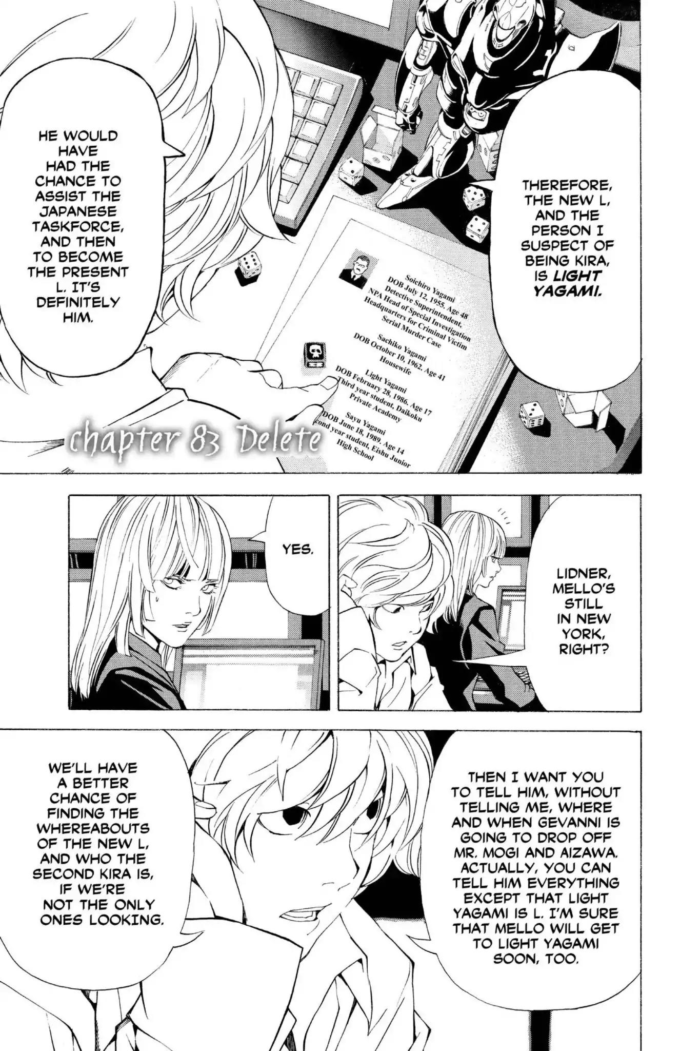 Death Note Chapter 83 page 1 - Chapter 83: Delete