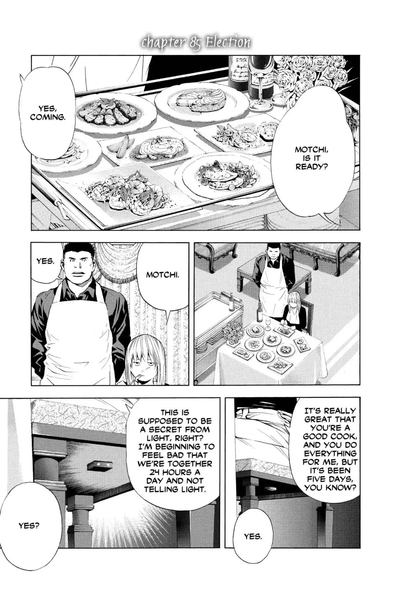 Death Note manga, chapter 85, page 1 of 22