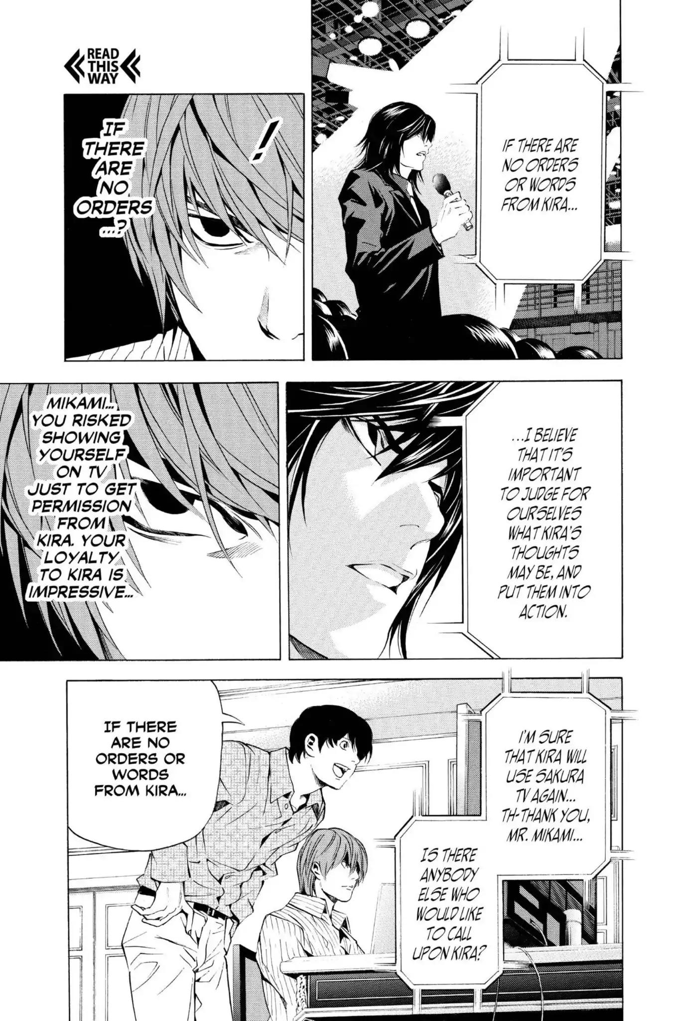 Death Note manga, chapter 85, page 17 of 22