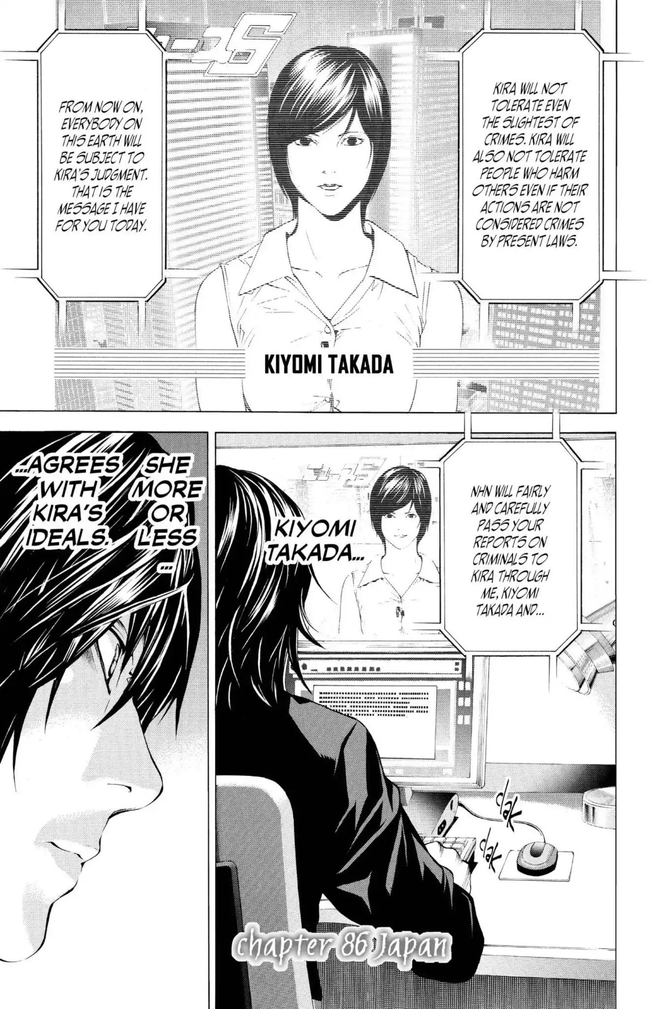 Death Note manga, chapter 86, page 1 of 20