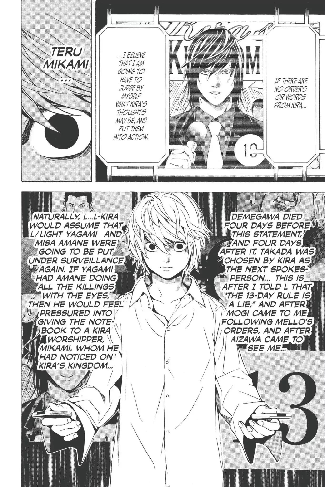Death Note manga, chapter 91, page 18 of 20