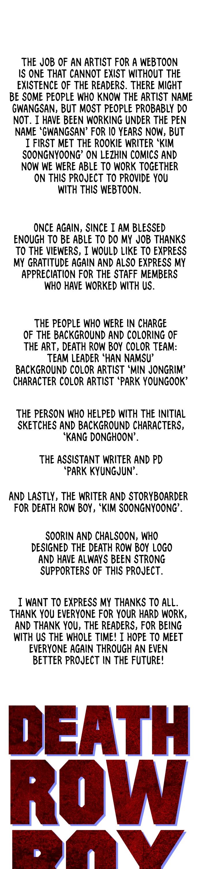 Death Row Boy Chapter 75 page 21 - Chapter 75: Afterword [END]