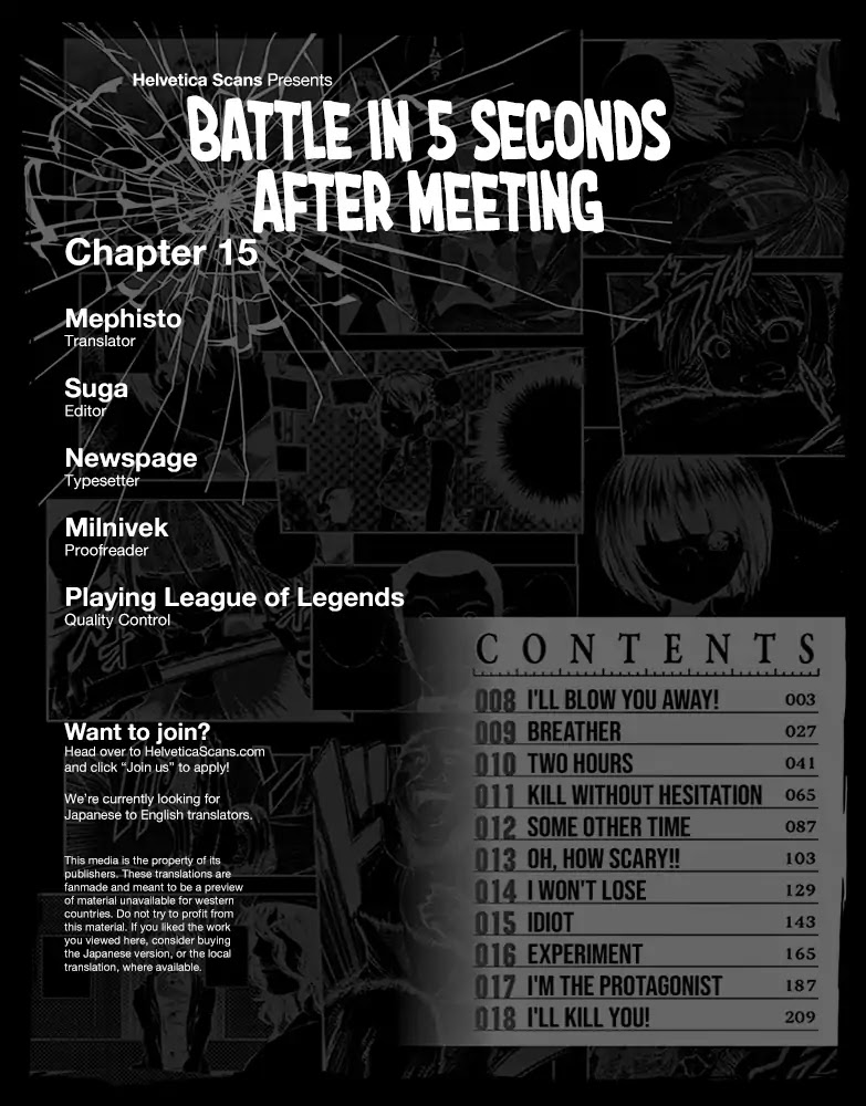 Deatte 5 Byou de Battle Chapter 15 page 1 - Chapter 15: Idiot