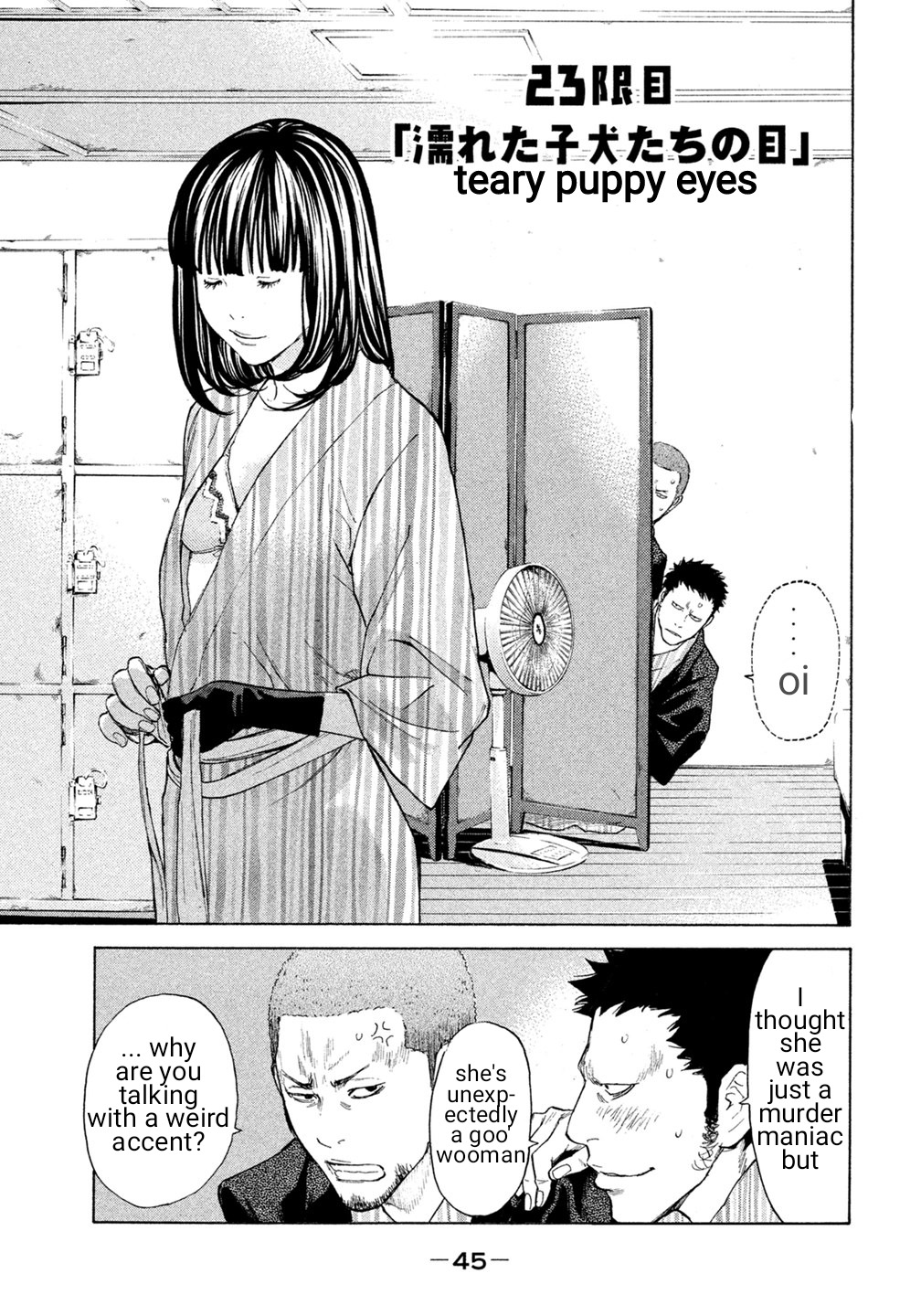 Debusen Chapter 23 page 1 - Chapter 23: Teary Puppy Eyes