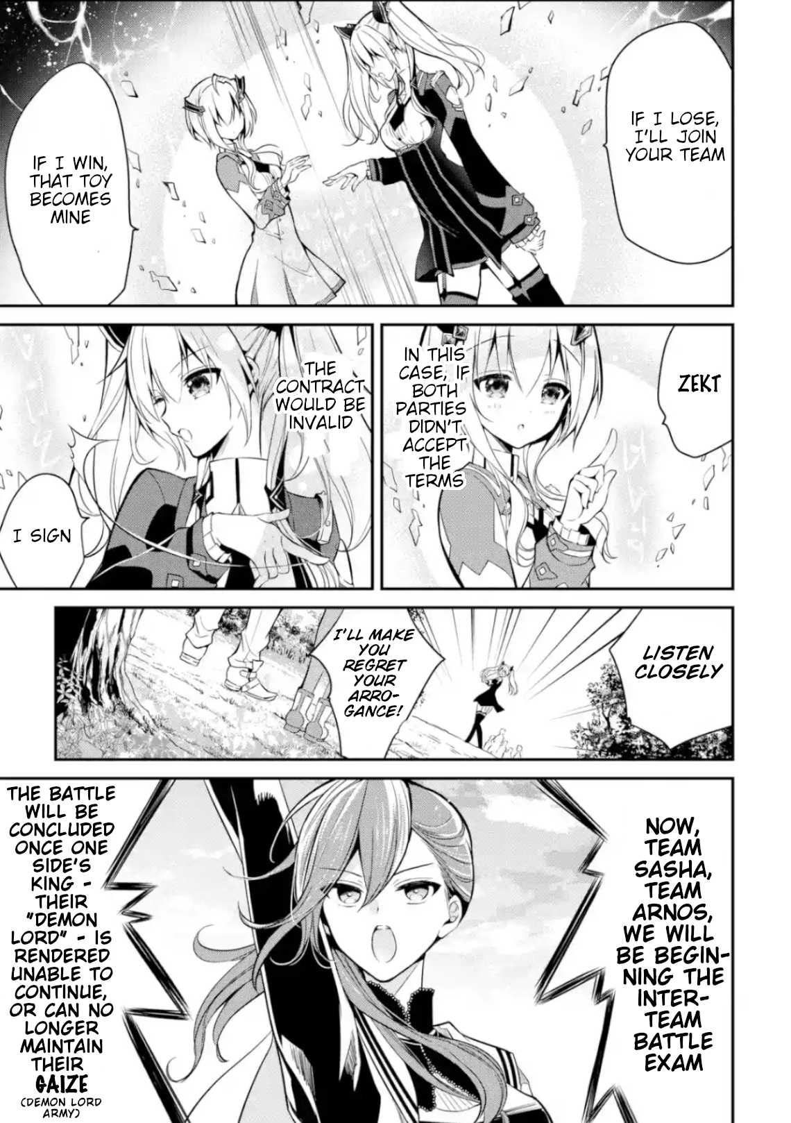 Demon King Mismatched School ~The Founder of the Strongest Demon King in History, He Arrives at School as Descendants After Reincarnating~ Chapter 4 page 19 - Chapter 4: Inter-Team Battle Exam