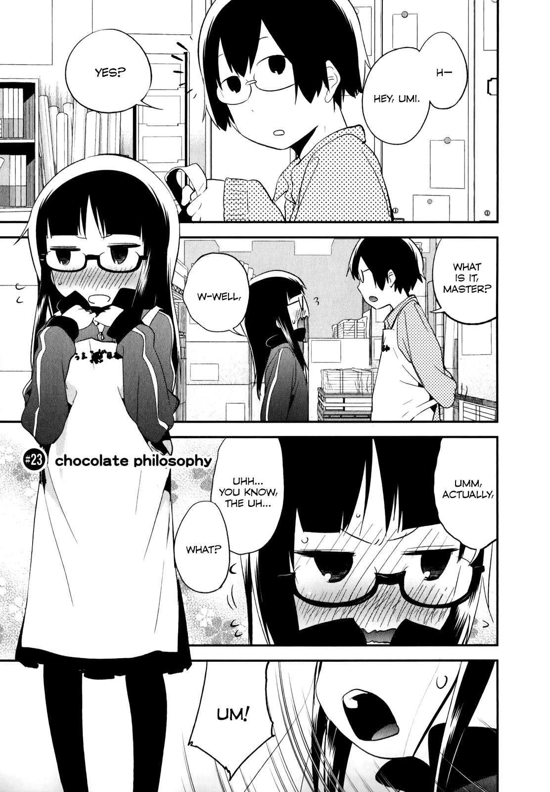 Denkigai no Honya-san Chapter 23 page 1 - Chapter 23: Chocolate Philosophy