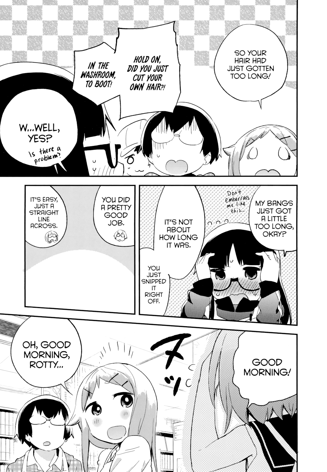 Denkigai no Honya-san Chapter 48.5 page 5 - Chapter 48.5: 100 Ways to Cut your Hair at the Horse’s Bone